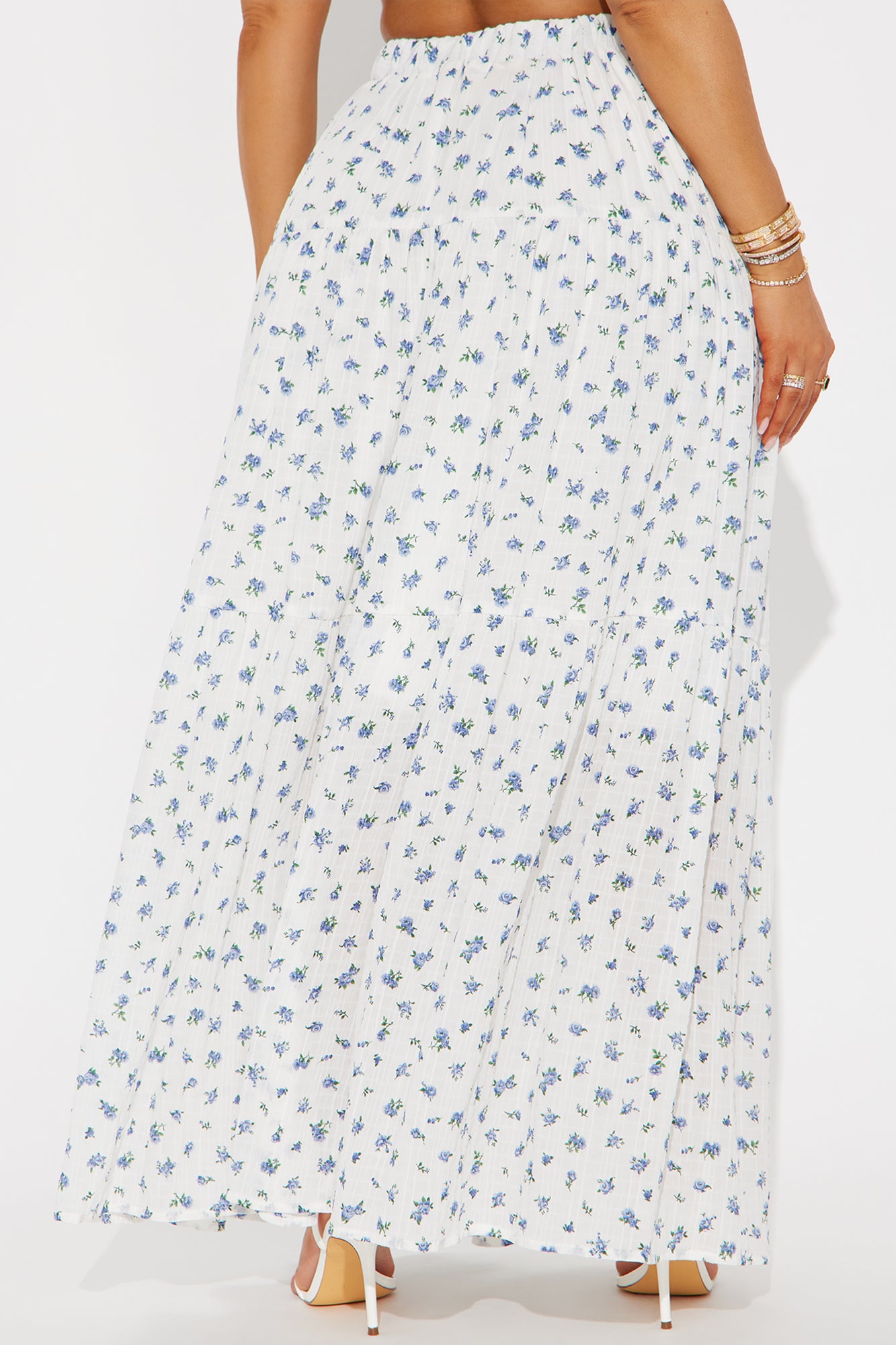 Malia Floral Tiered Maxi Skirt - Blue/combo - Image 3