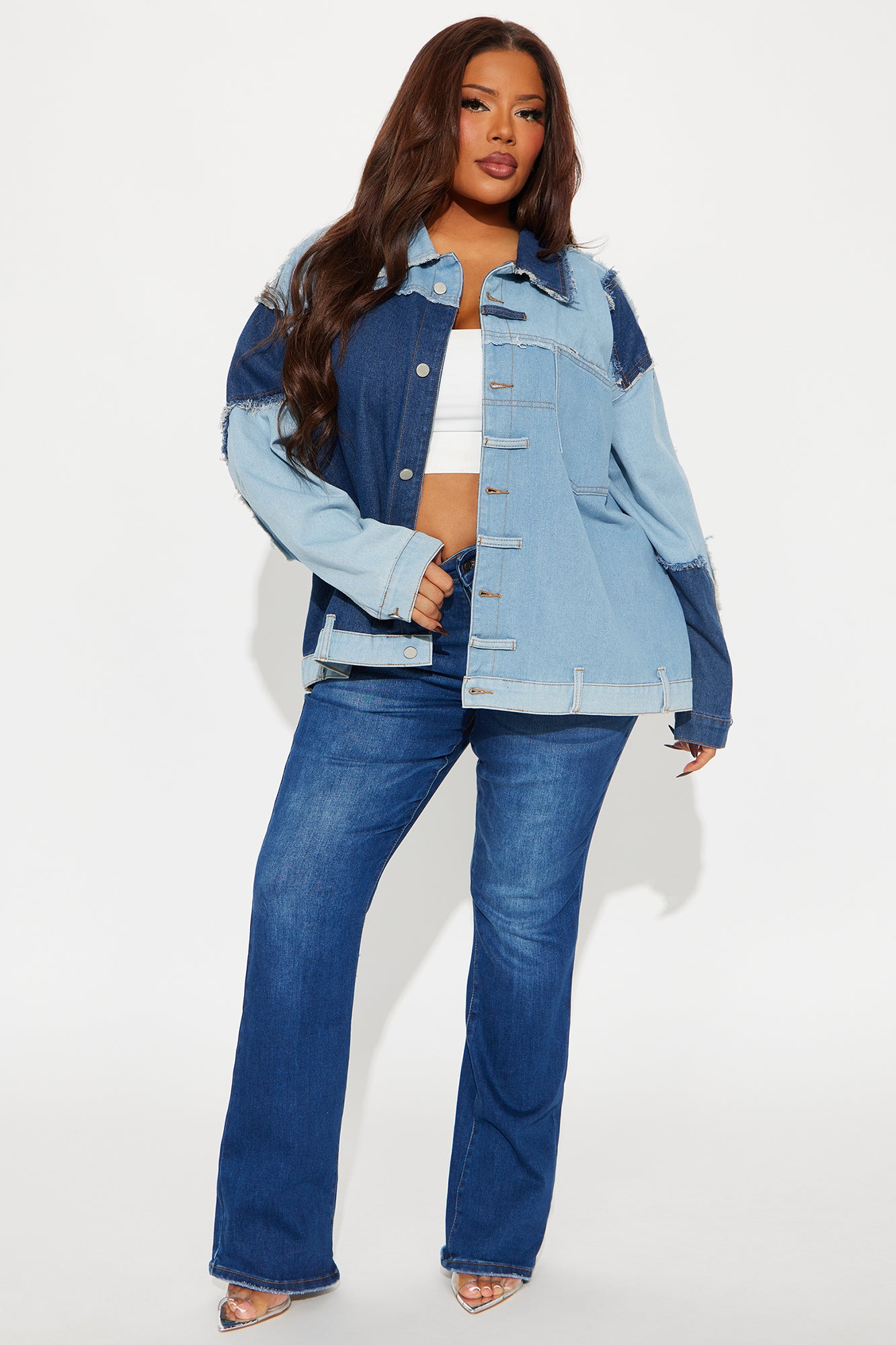 Good Karma Reconstructed Denim Jacket - Light Wash - Image 6
