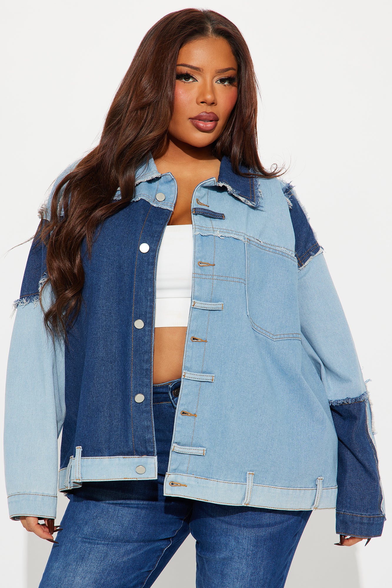 Good Karma Reconstructed Denim Jacket - Light Wash - Image 5