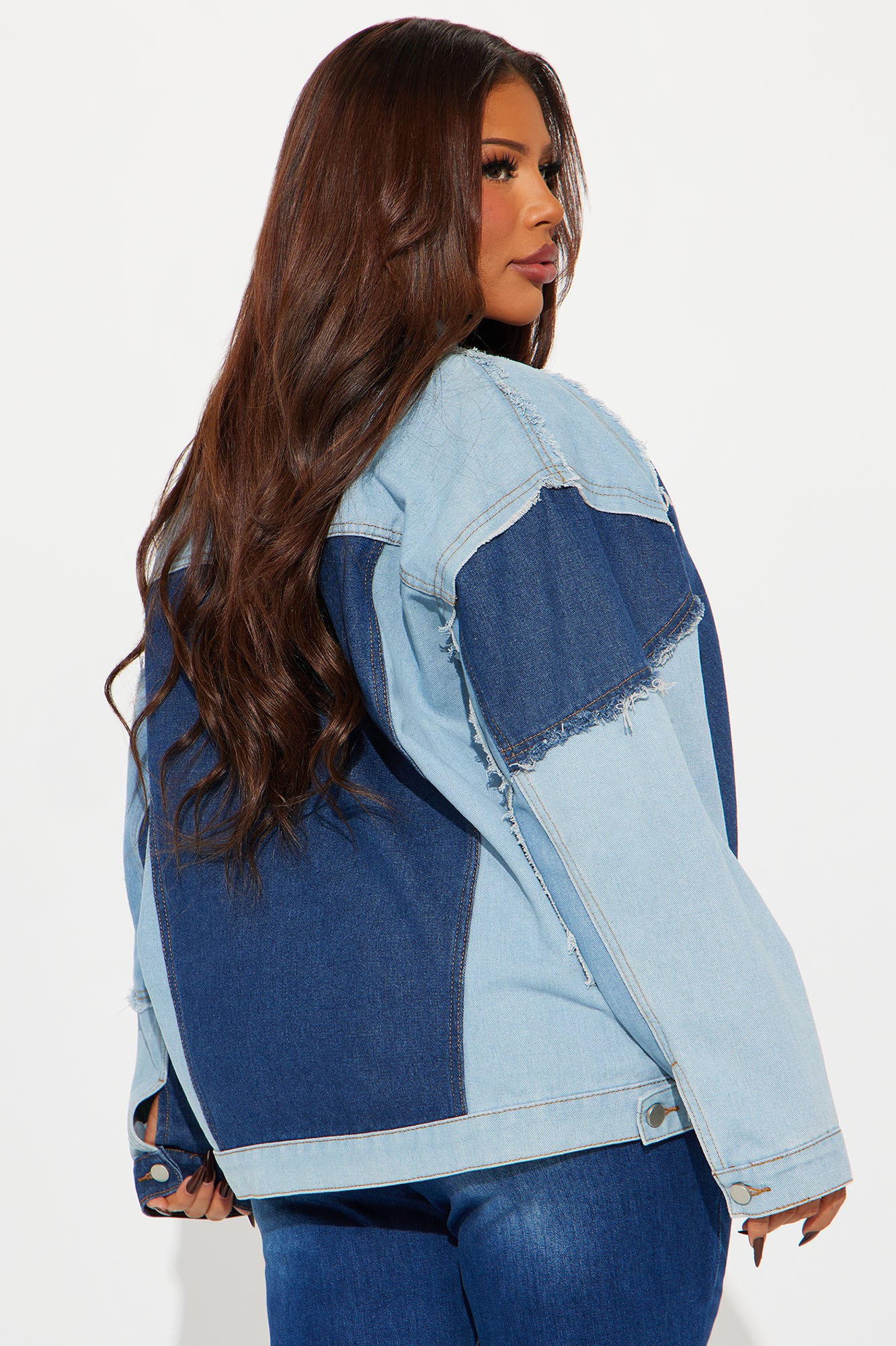 Good Karma Reconstructed Denim Jacket - Light Wash - Image 8
