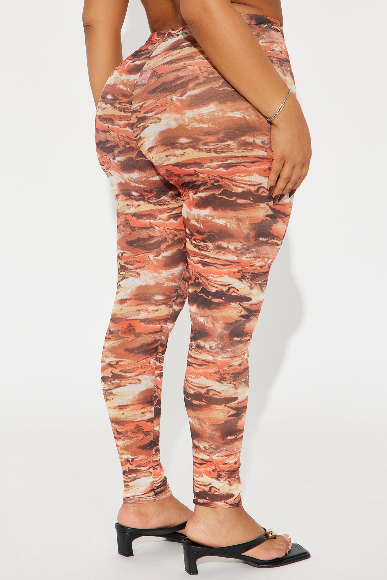 Amara Mesh Legging - Orange/combo - Image 3