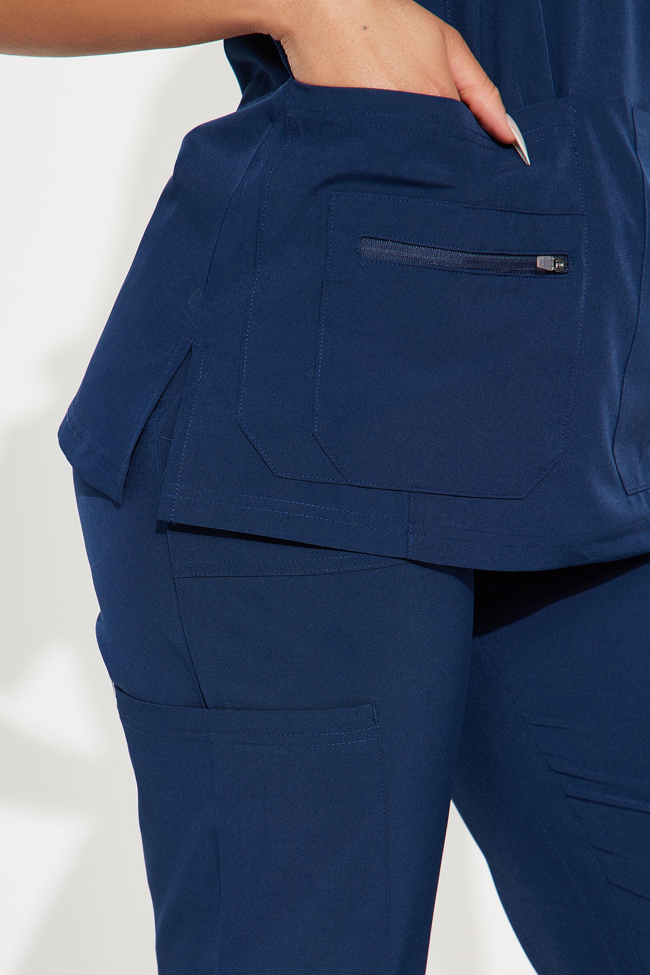 Essential 4 Way Stretch Scrub Uniform Set - Navy - Image 3