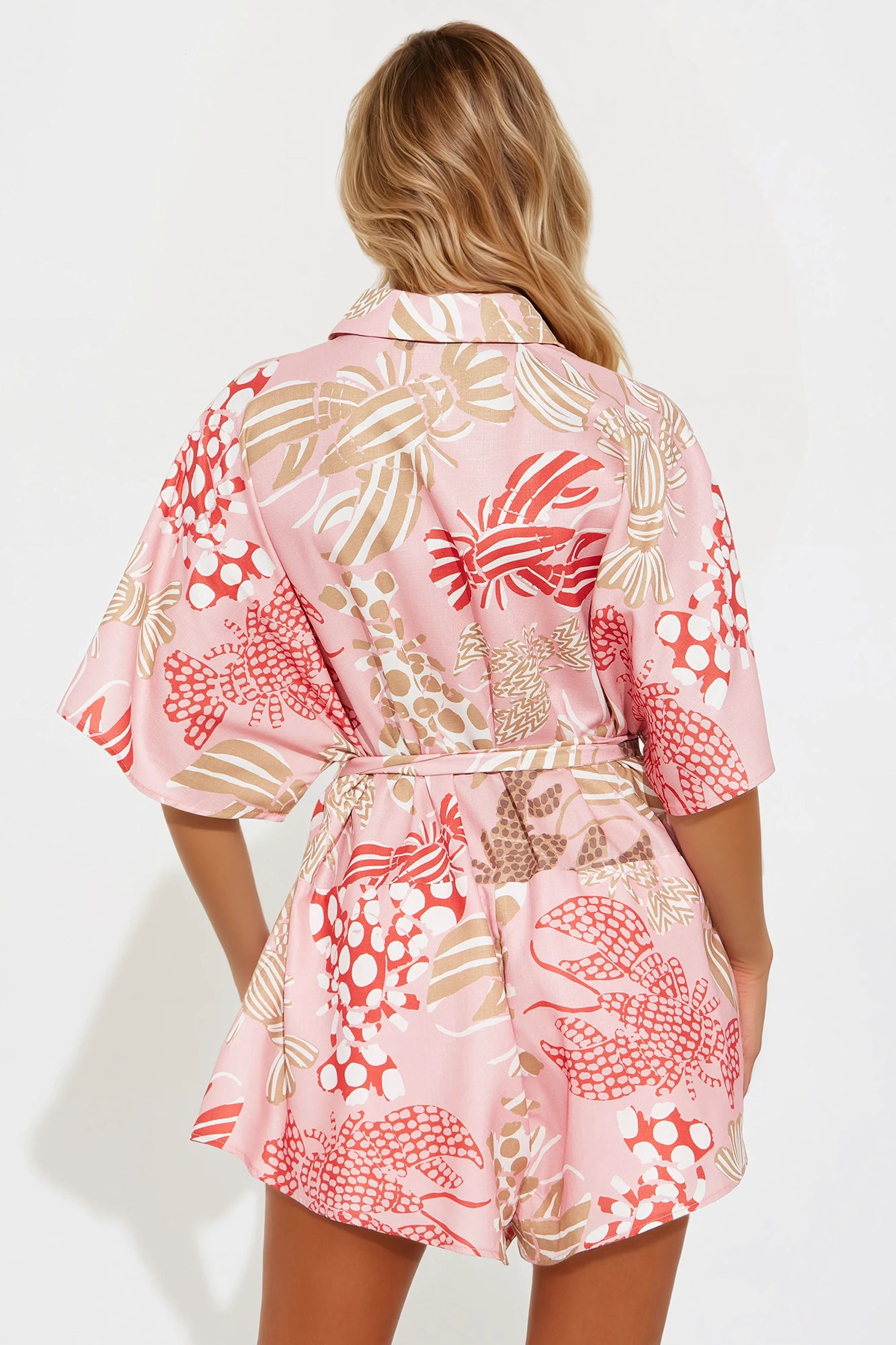 Pinch Me I'm Dreaming Romper - Salmon/Combo - Image 3