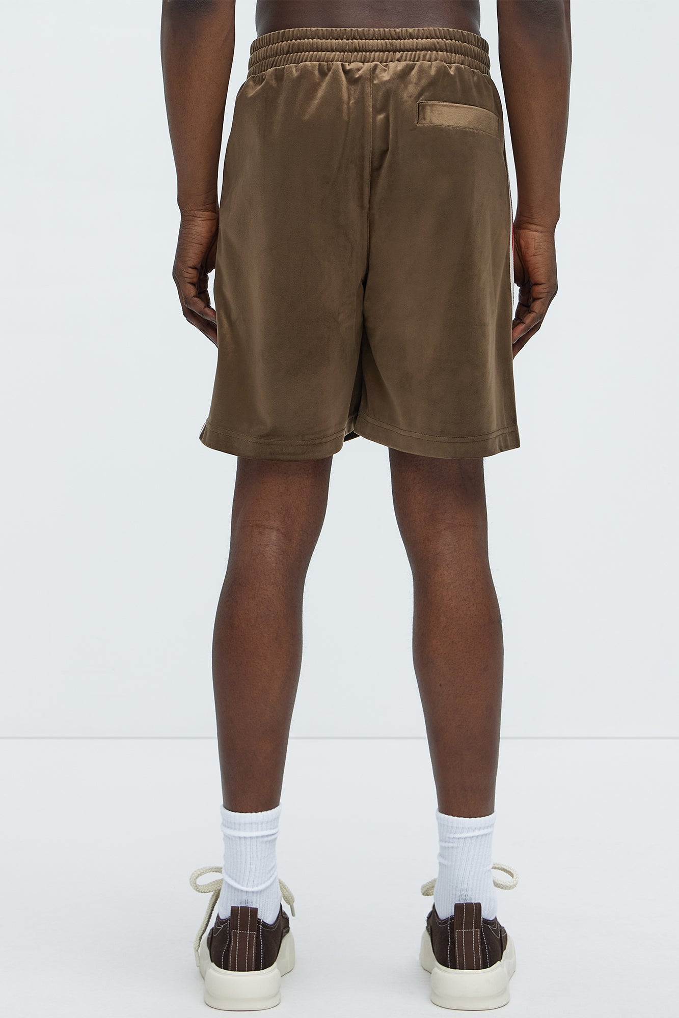 Like You Do Velour Relaxed Shorts - Brown - Image 5