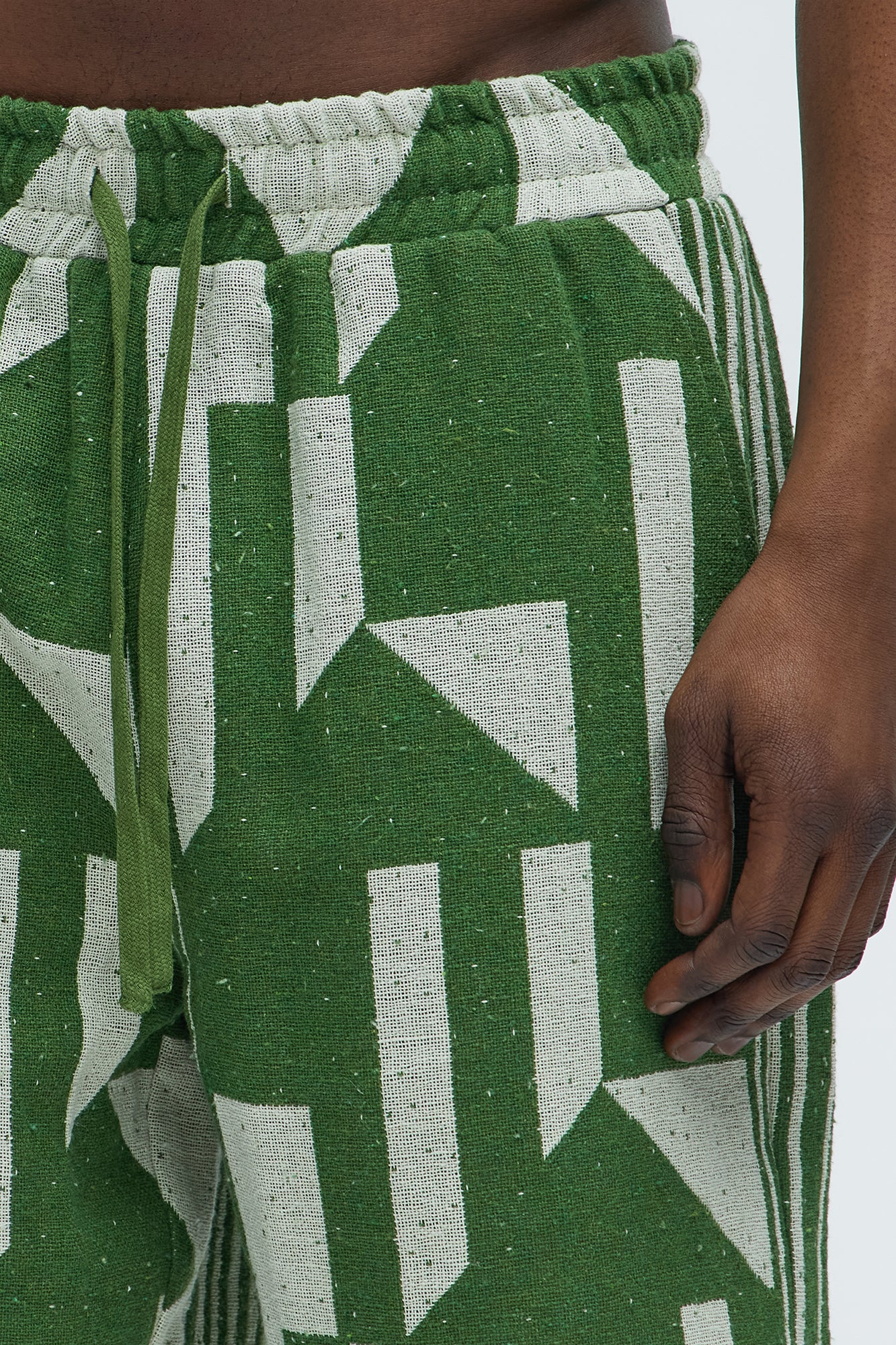 Abstract Relaxed Shorts - Olive/combo - Image 3