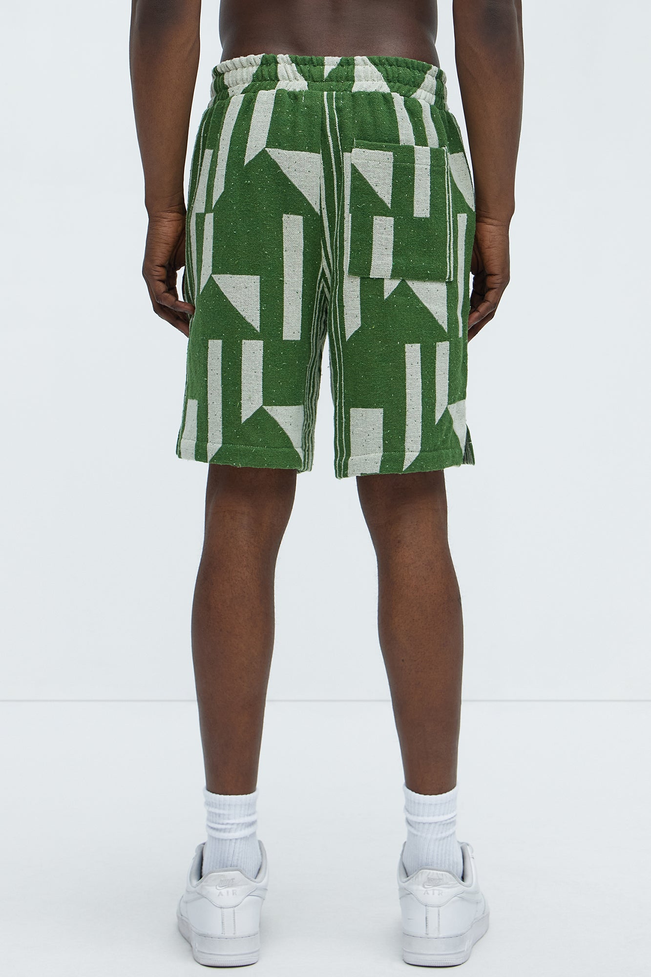 Abstract Relaxed Shorts - Olive/combo - Image 5