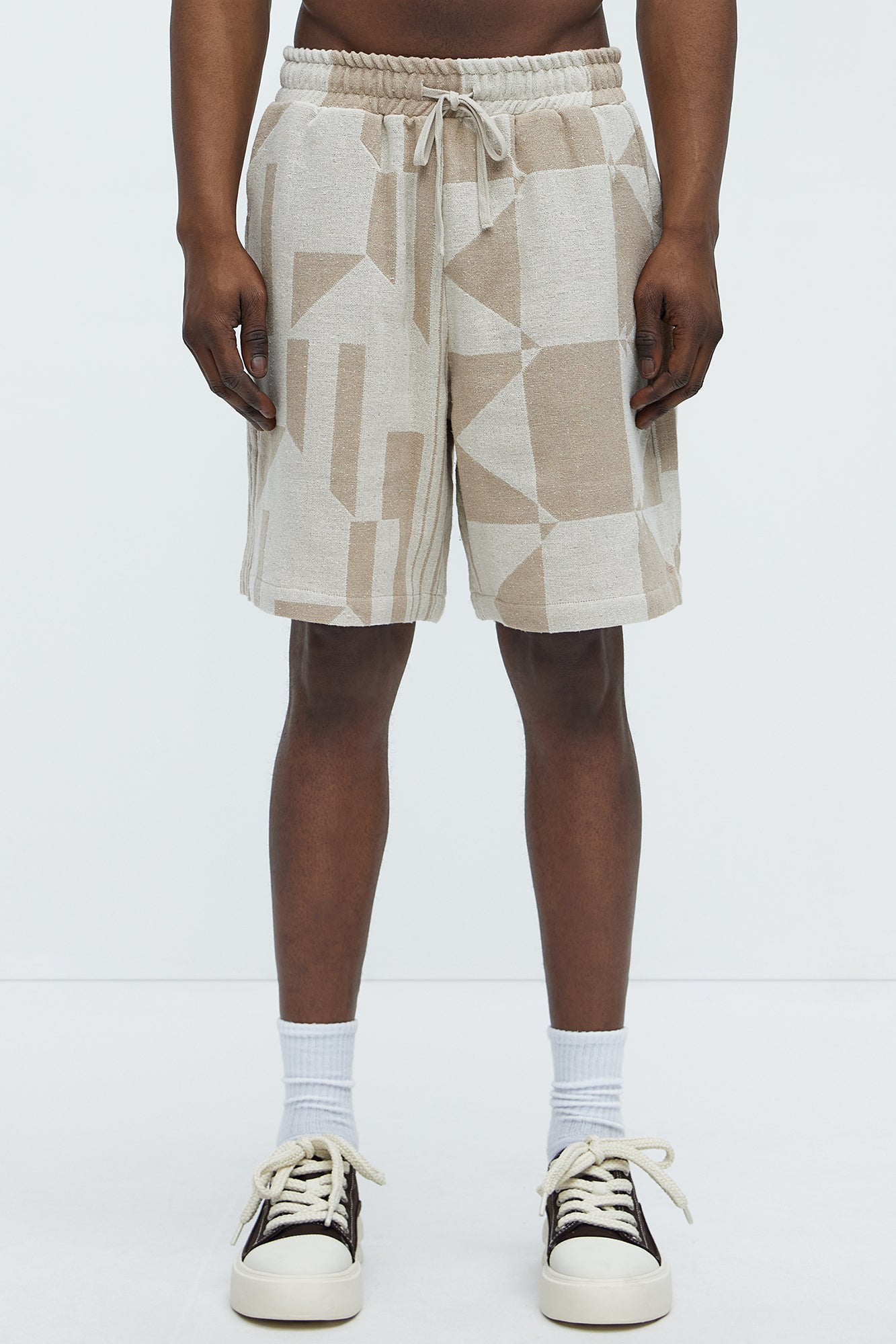 Abstract Relaxed Shorts - Cream/combo - Image 4