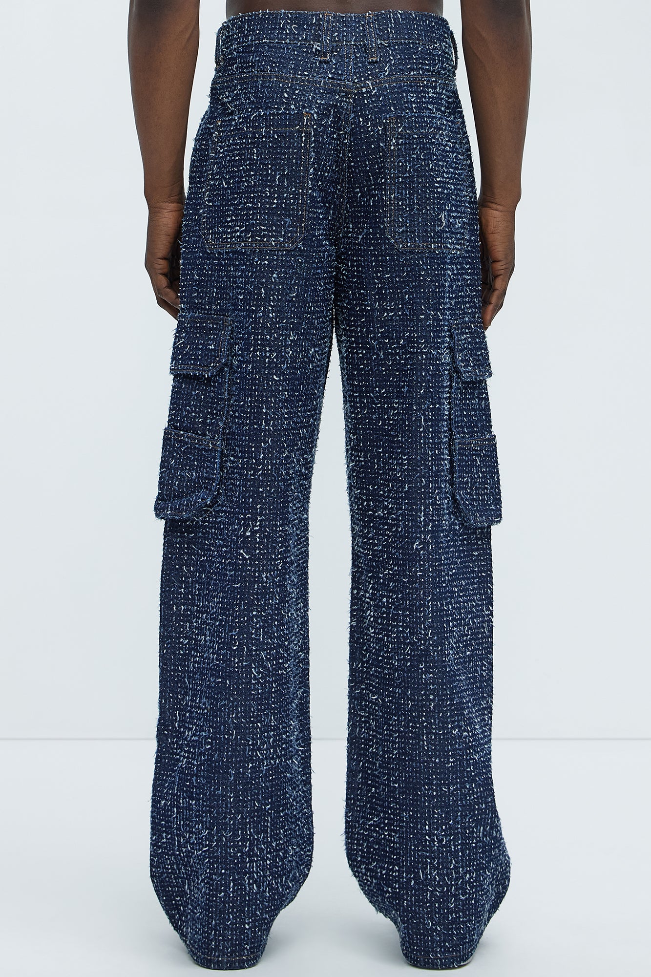 Unleaded Distressed Relaxed Cargo Jeans - Indigo - Image 5