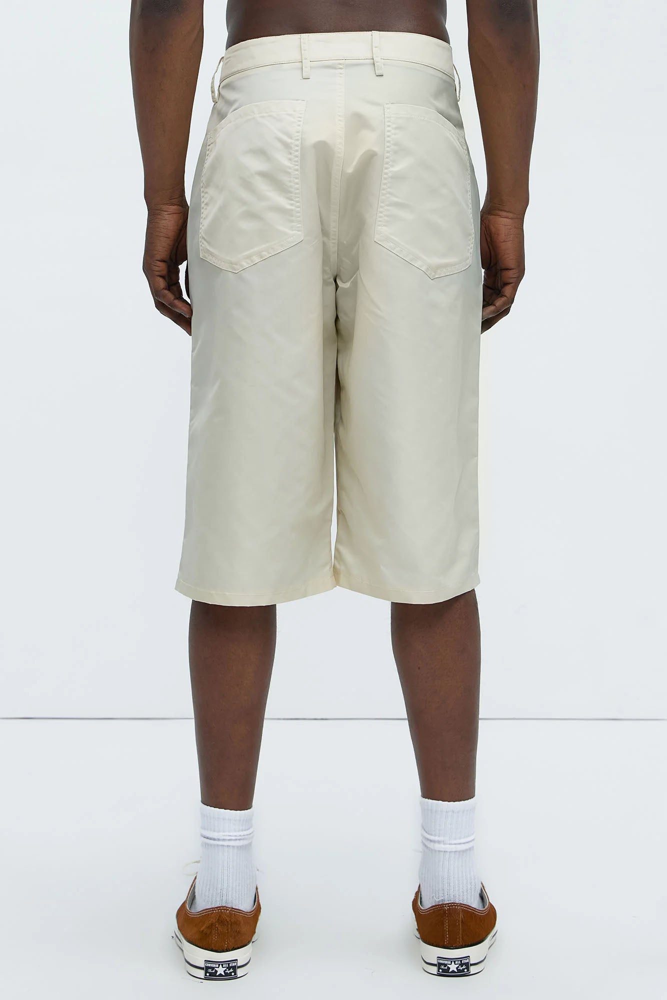 Berlin Carpenter Panel Baggy Shorts - Off White - Image 5