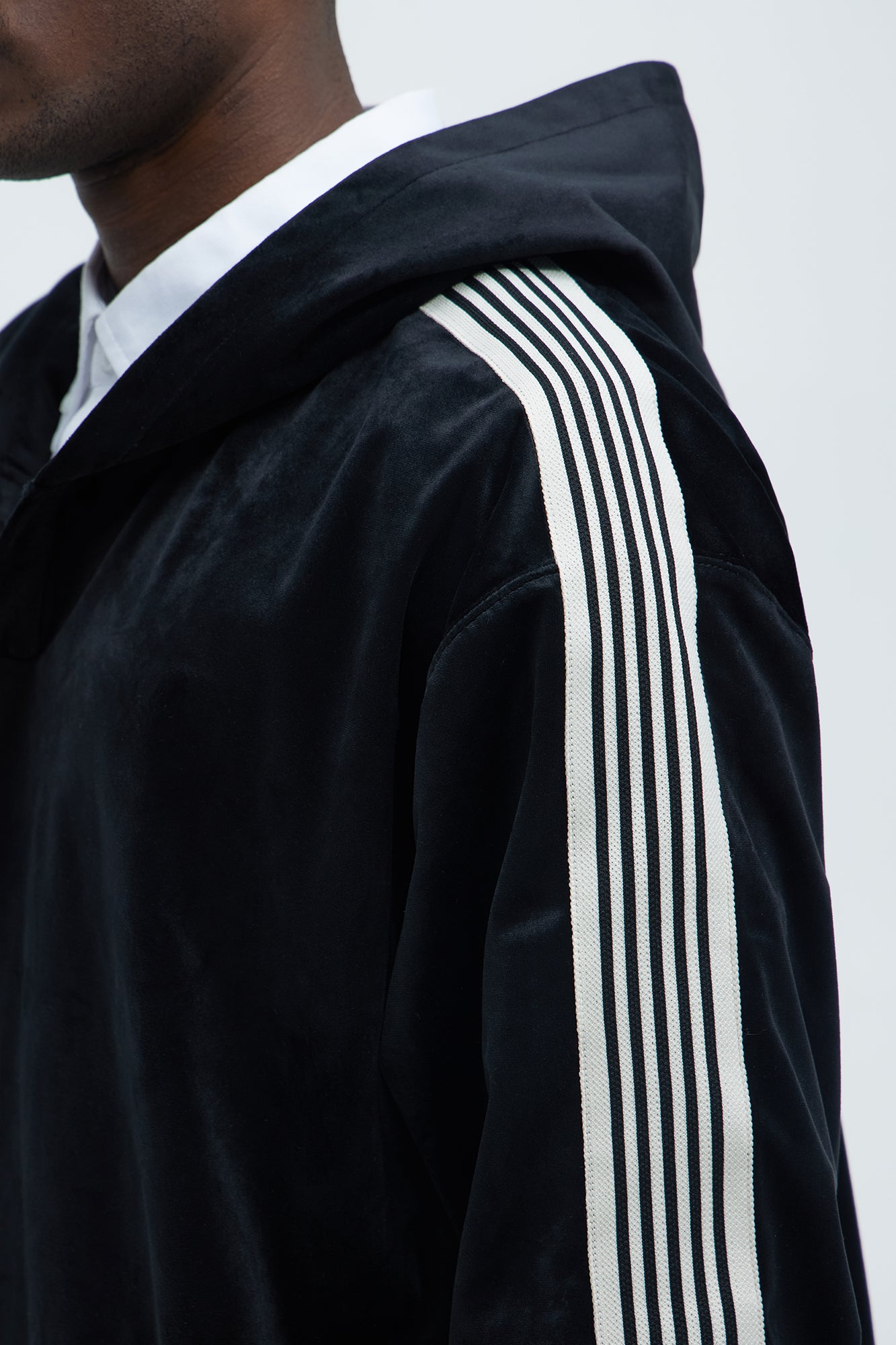 Like You Do Velour Oversized Hoodie - Black - Image 3