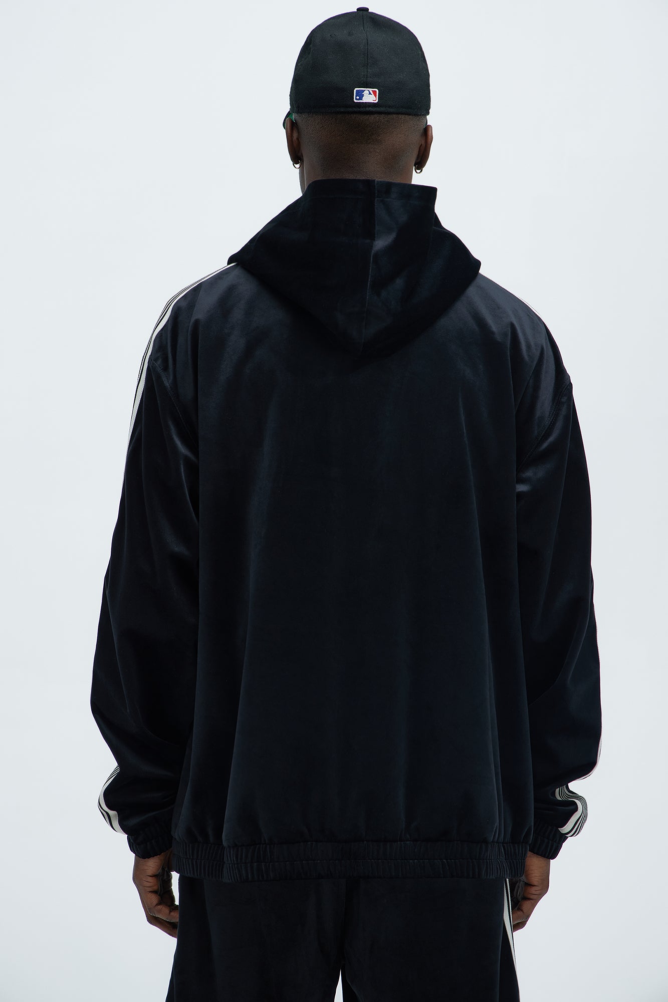 Like You Do Velour Oversized Hoodie - Black - Image 4