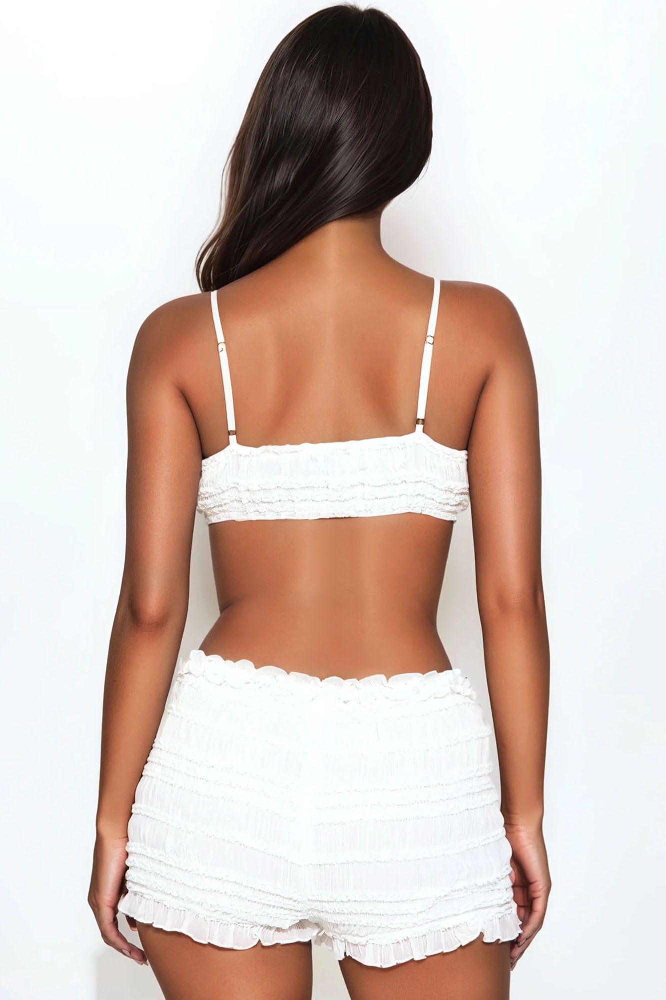 Aurora Chiffon Short Set - White - Image 3