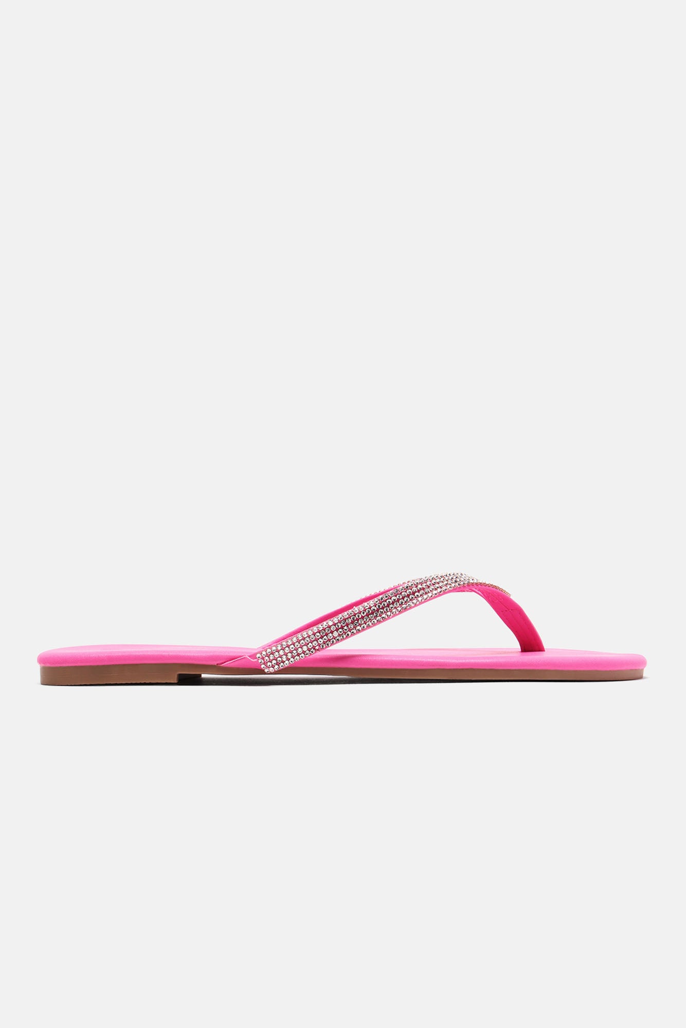 Alina Rhinestone Flip Flops - Hot Pink - Image 3