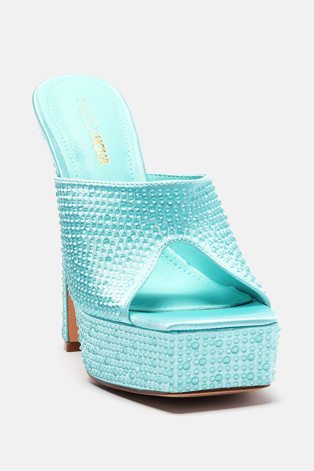 All Eyes On Me Platform Mules - Blue - Image 3