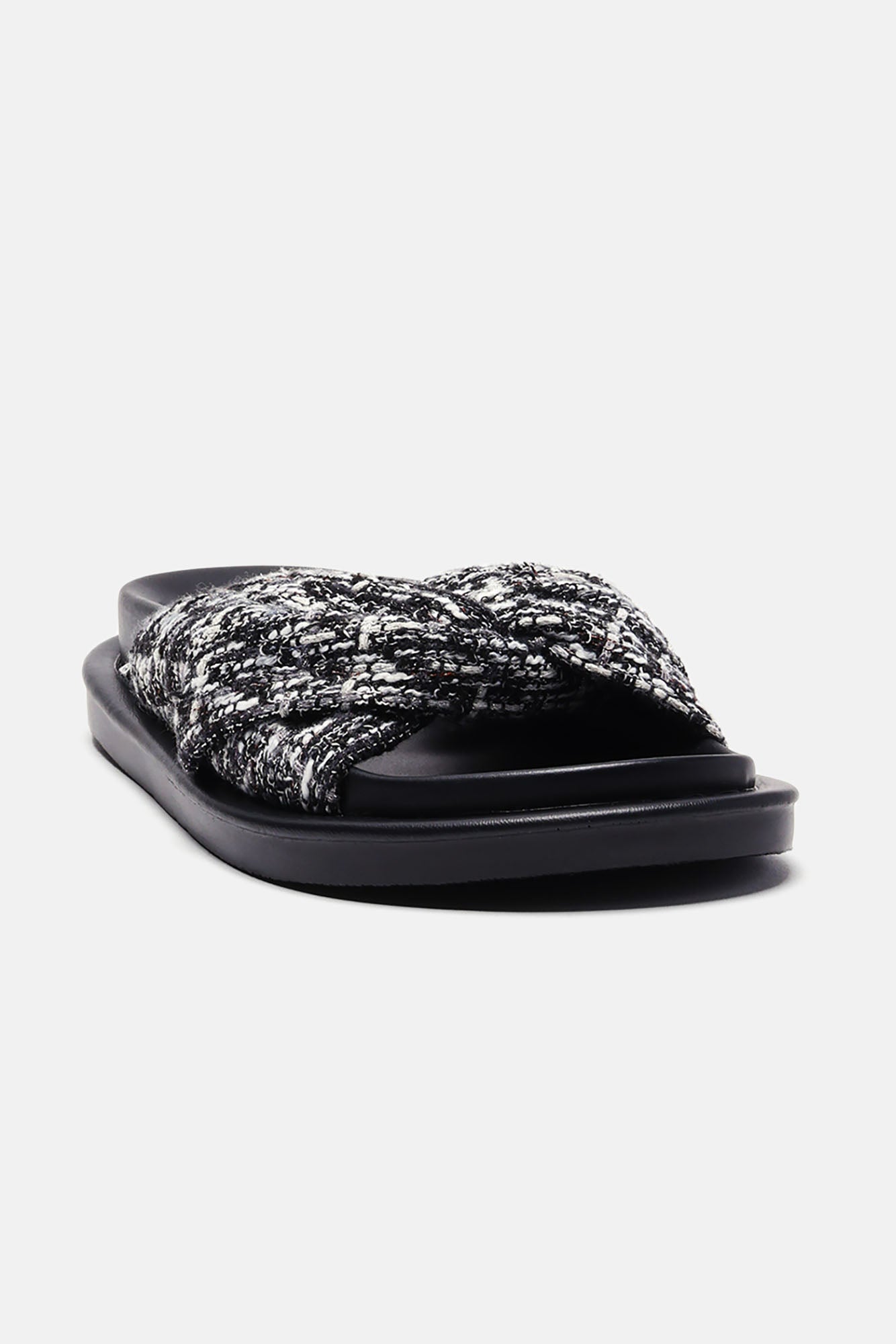 Cassandra Tweed Slides - Black - Image 4