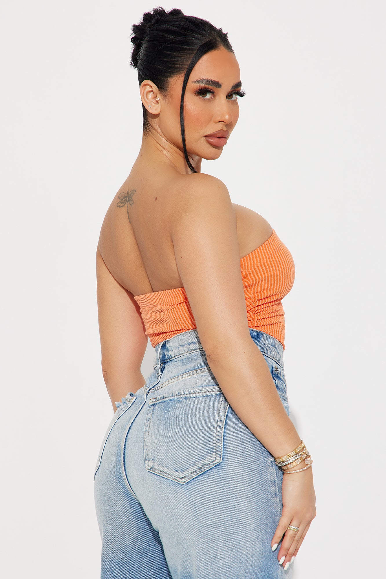 Rylin Ribbed Bodysuit - Orange - Image 4