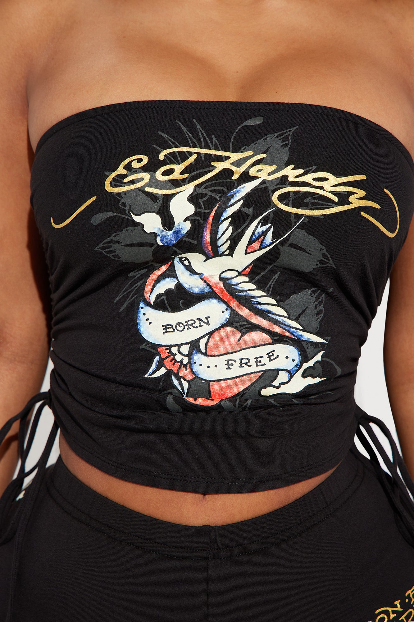 Ed Hardy Bird And Hearts Tube Top - Black - Image 4