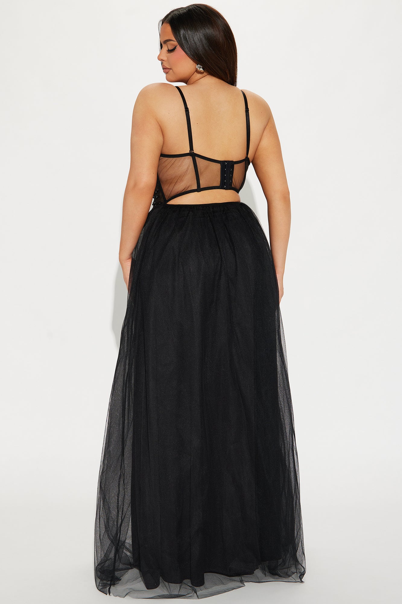 Show Stopper Tulle Gown - Black - Image 7