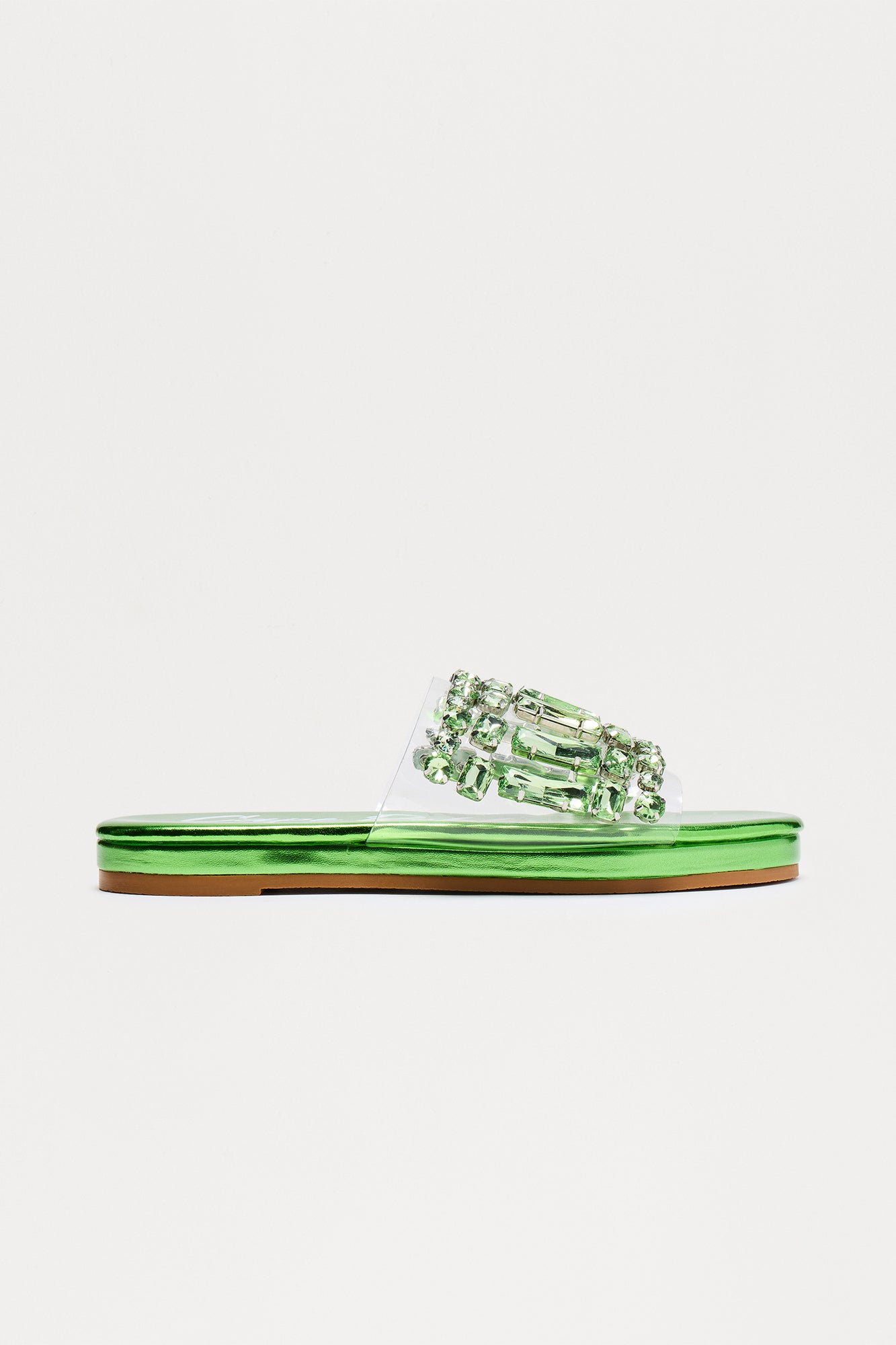 Zennie Embellished Metallic Sandals - Green - Image 3