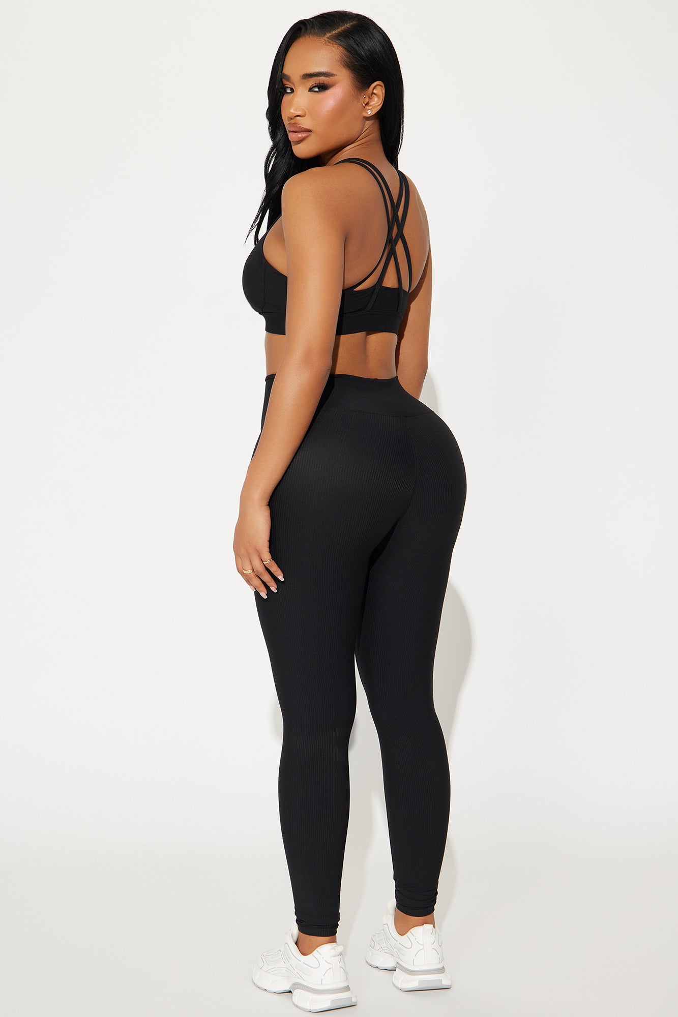 Pace It Ribbed Active Set - Black - Image 3