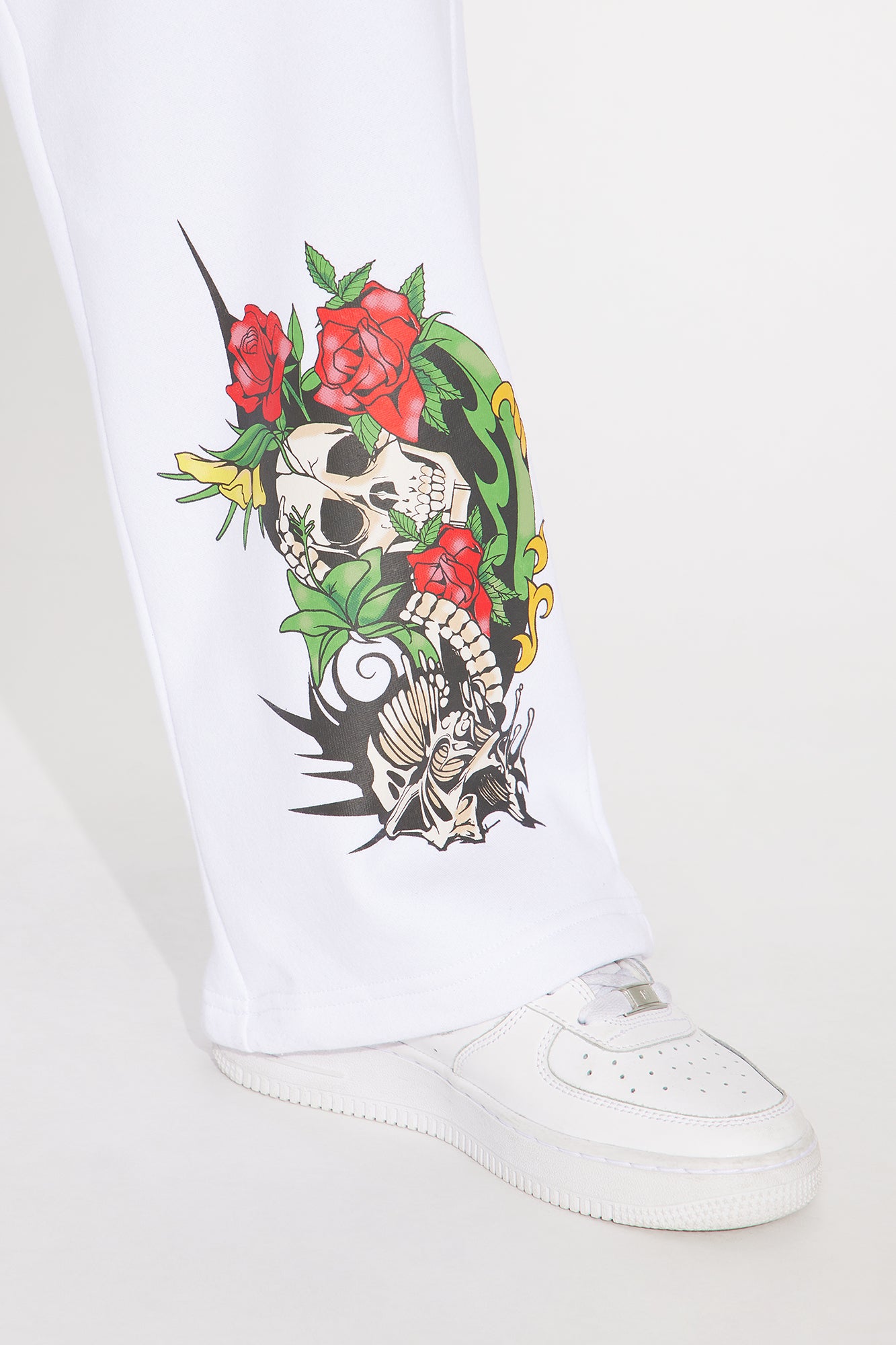 Von Dutch Skull Oasis Wide Leg Pant - White/combo - Image 3