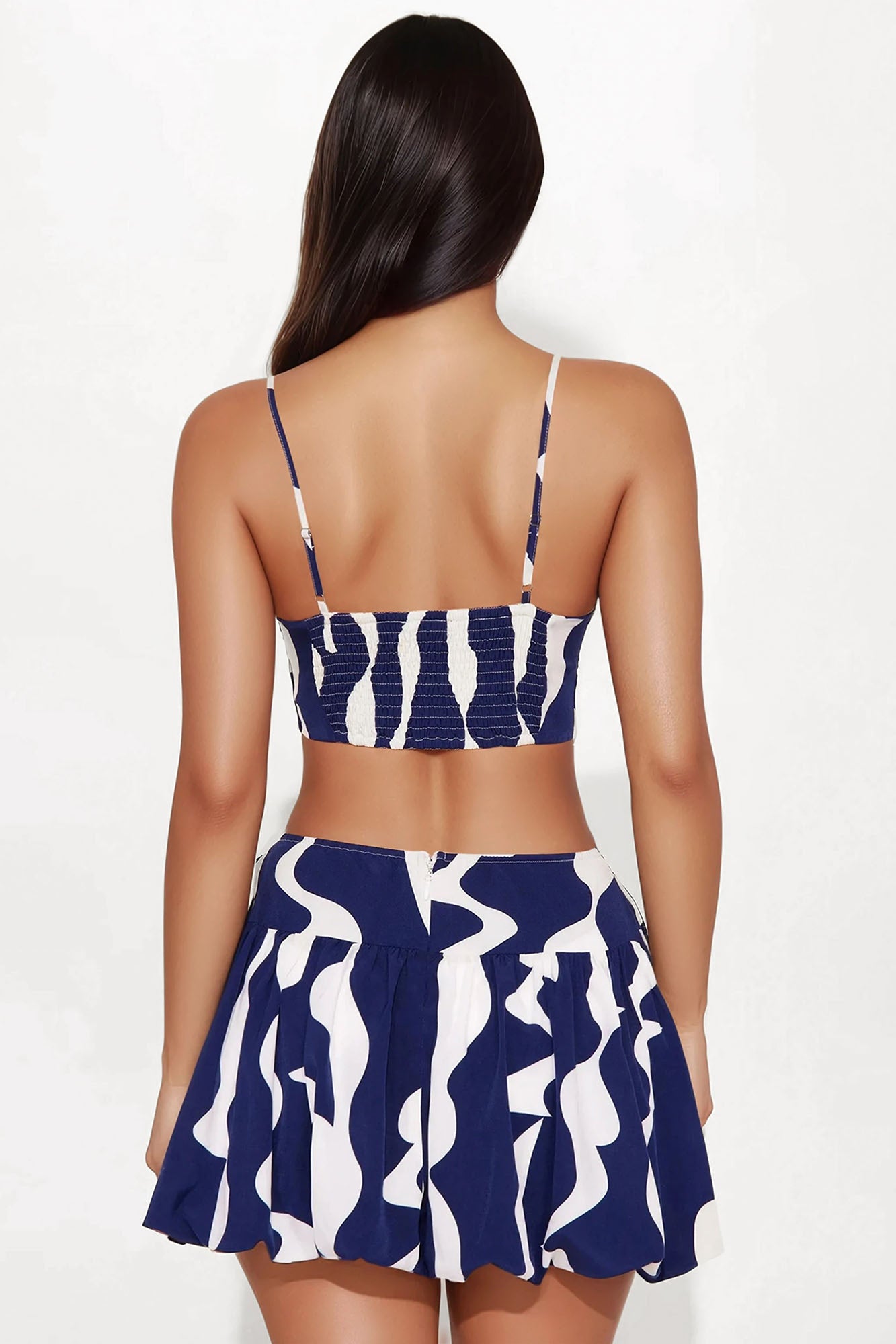 Akiko Bubble Micro Mini Dress - Navy/combo - Image 3
