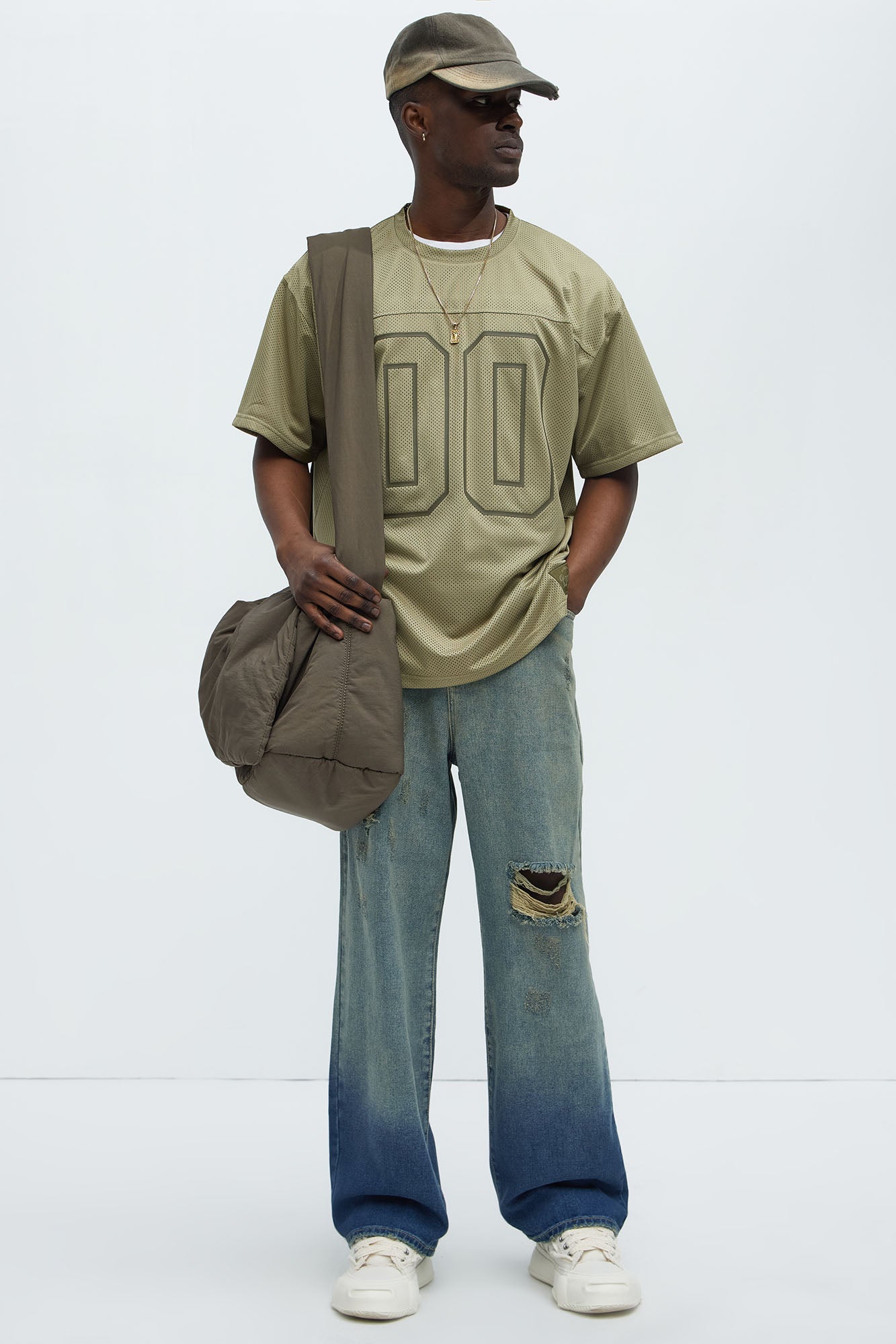 Blend Out Distressed Baggy Jeans - Vintage Blue Wash - Image 3