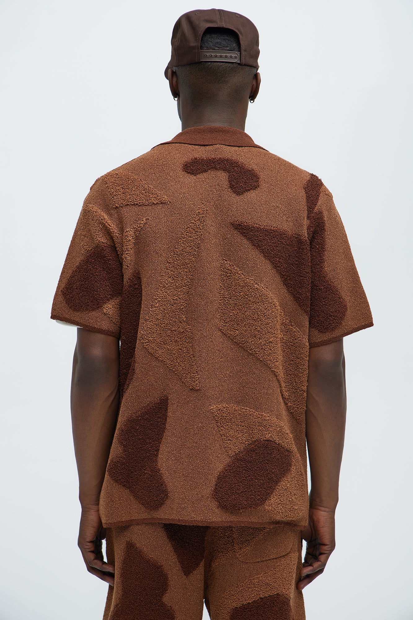 Auron Cuban Collar Knitted Shirt - Brown/combo - Image 4