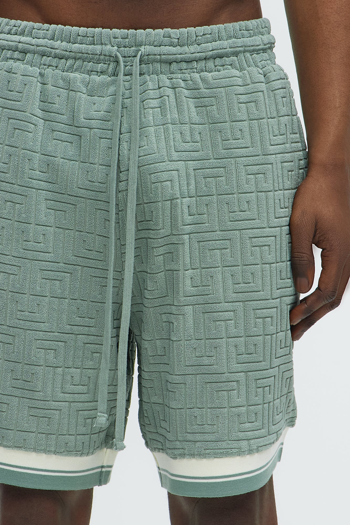 Grecian Textured Shorts - Sage - Image 3