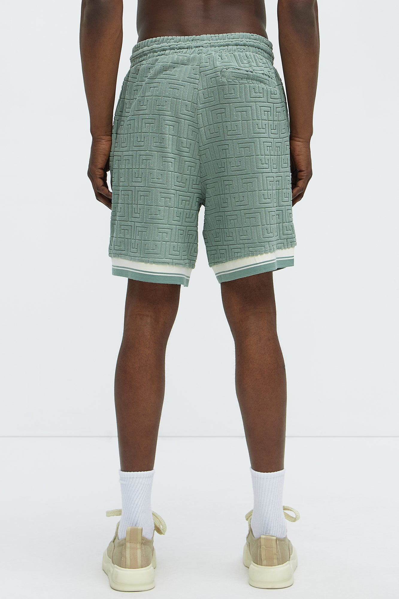 Grecian Textured Shorts - Sage - Image 5