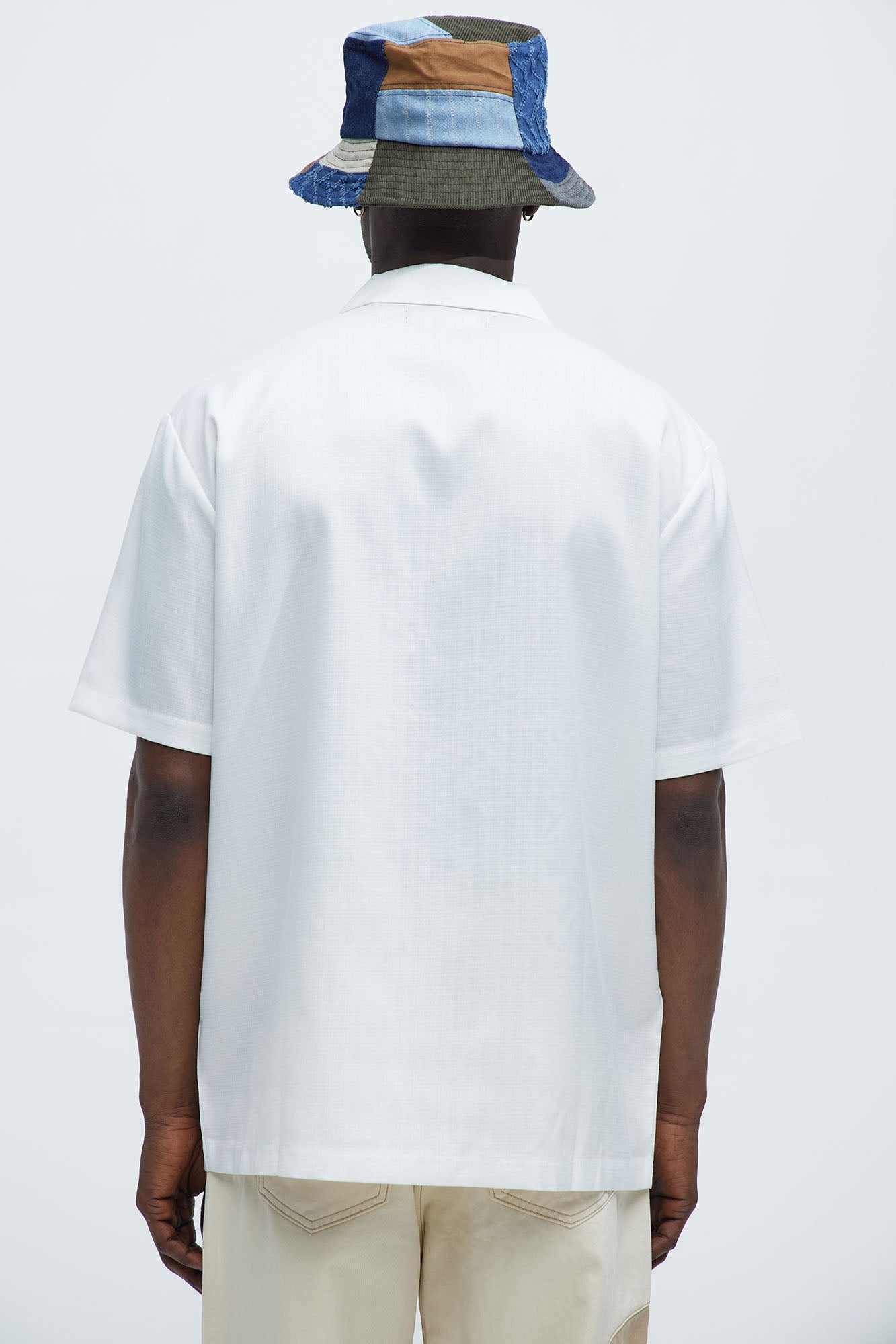 Desert Embroidered Cuban Collar Button Up - White - Image 4