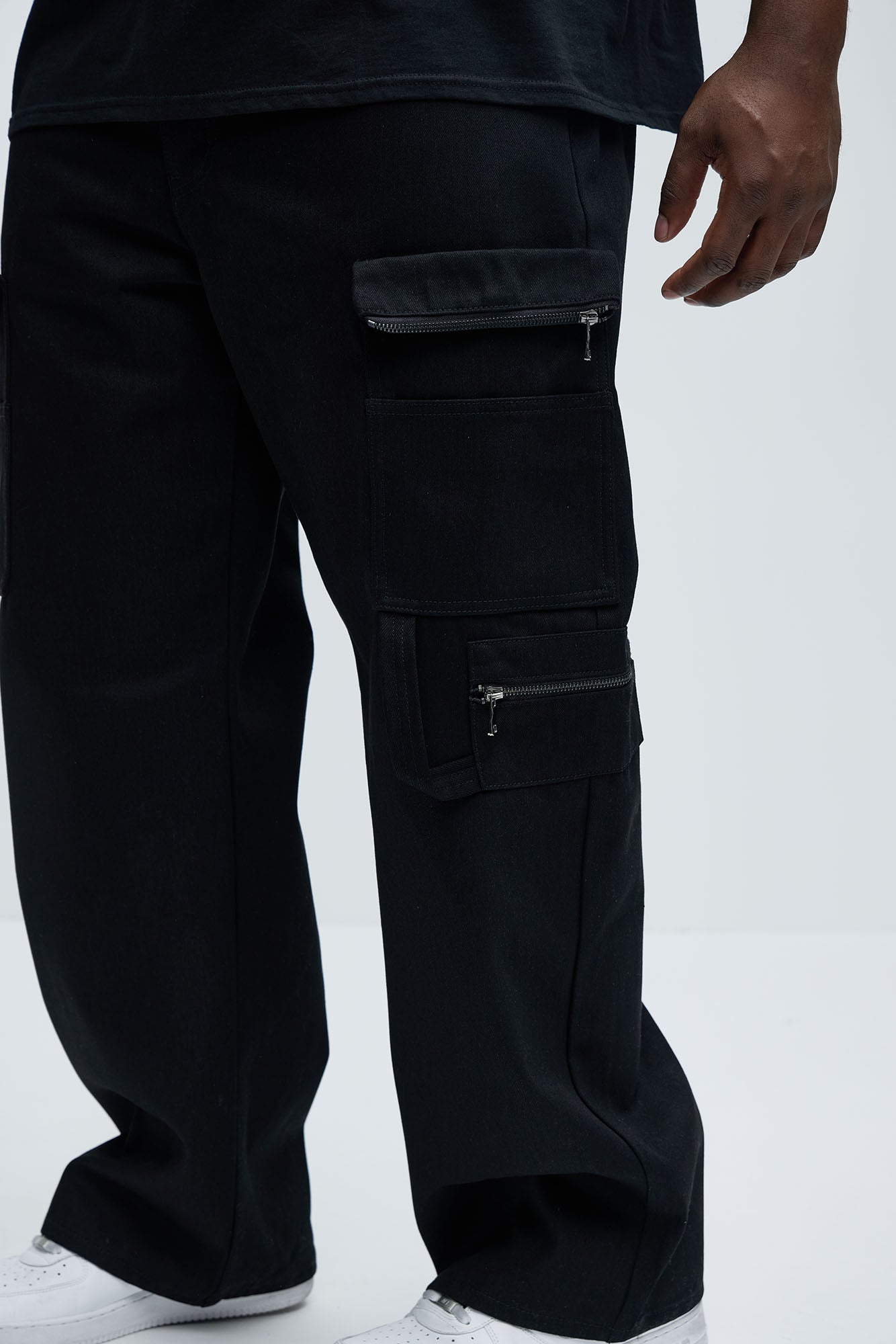 Go With It Cargo Baggy Pants - Black - Image 8
