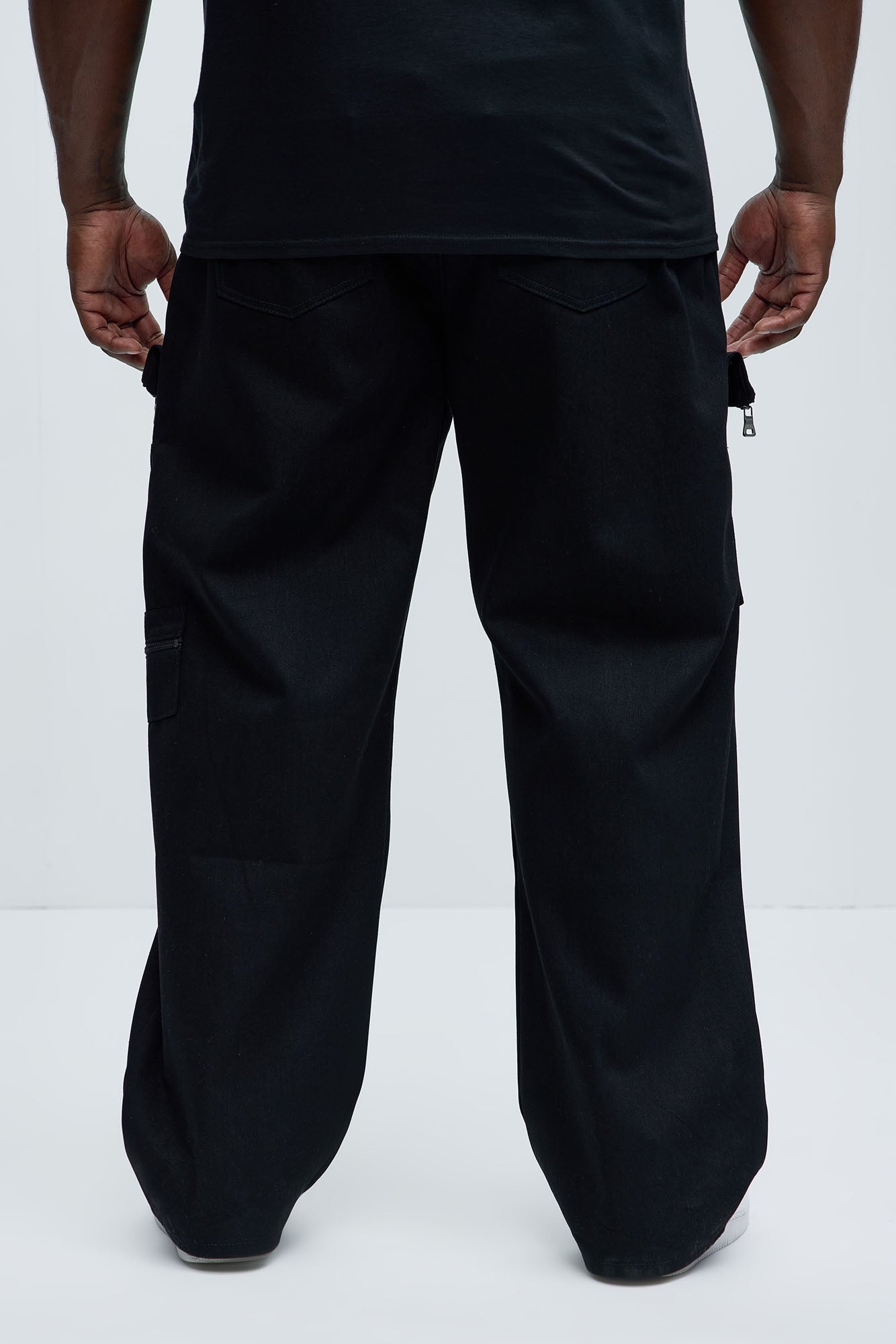 Go With It Cargo Baggy Pants - Black - Image 9