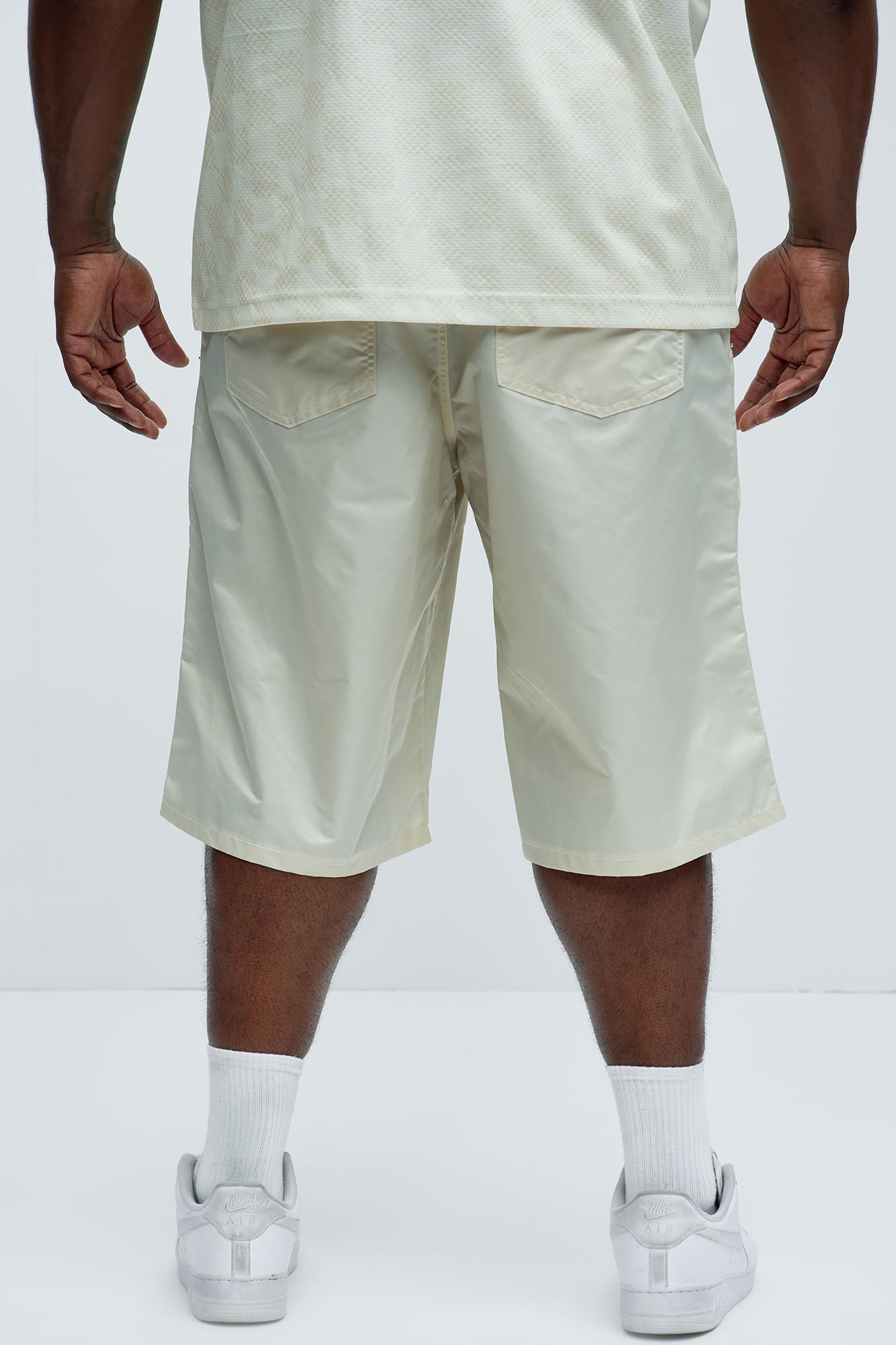 Berlin Carpenter Panel Baggy Shorts - Off White - Image 8