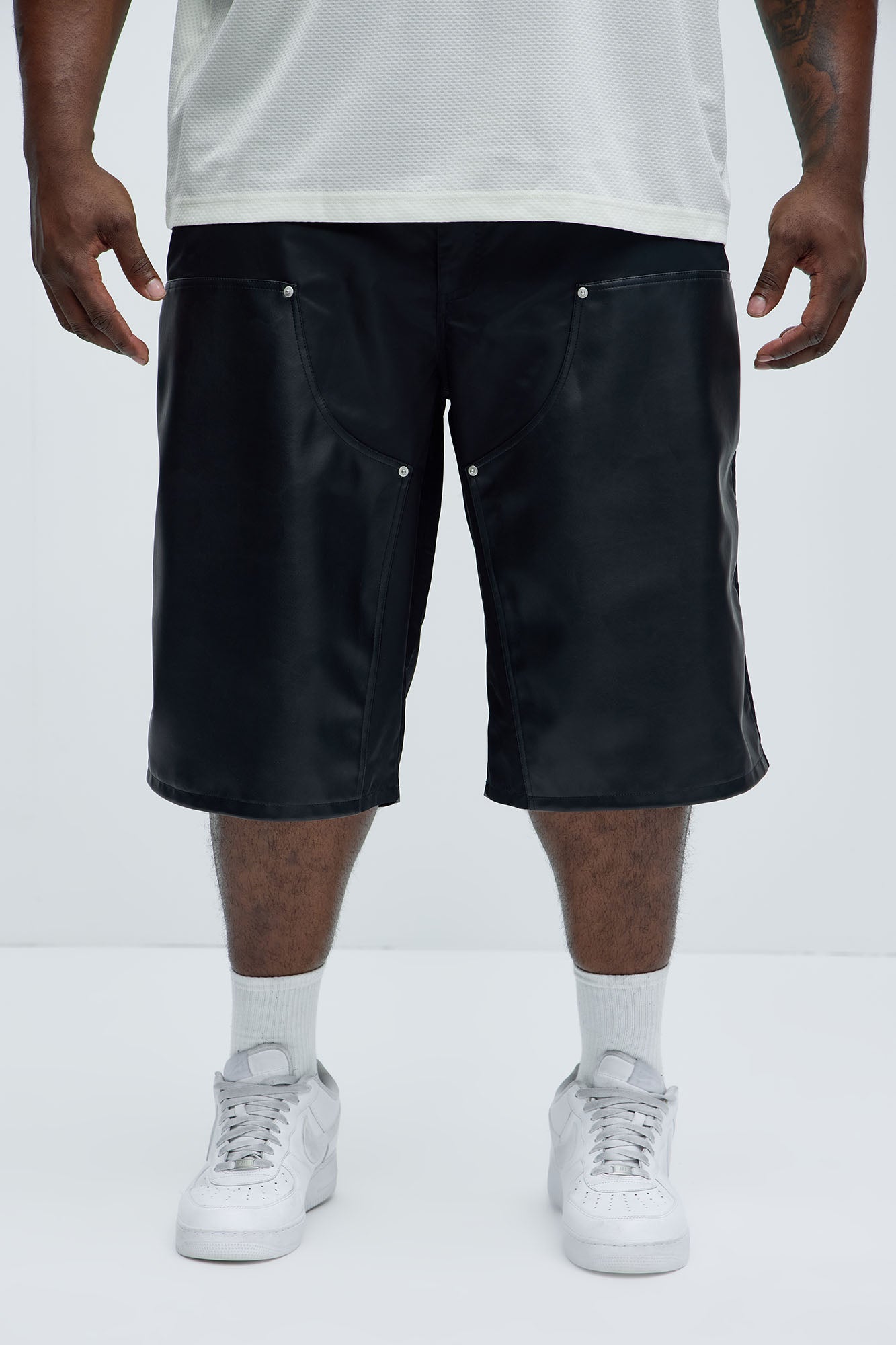 Berlin Carpenter Panel Baggy Shorts - Black - Image 6