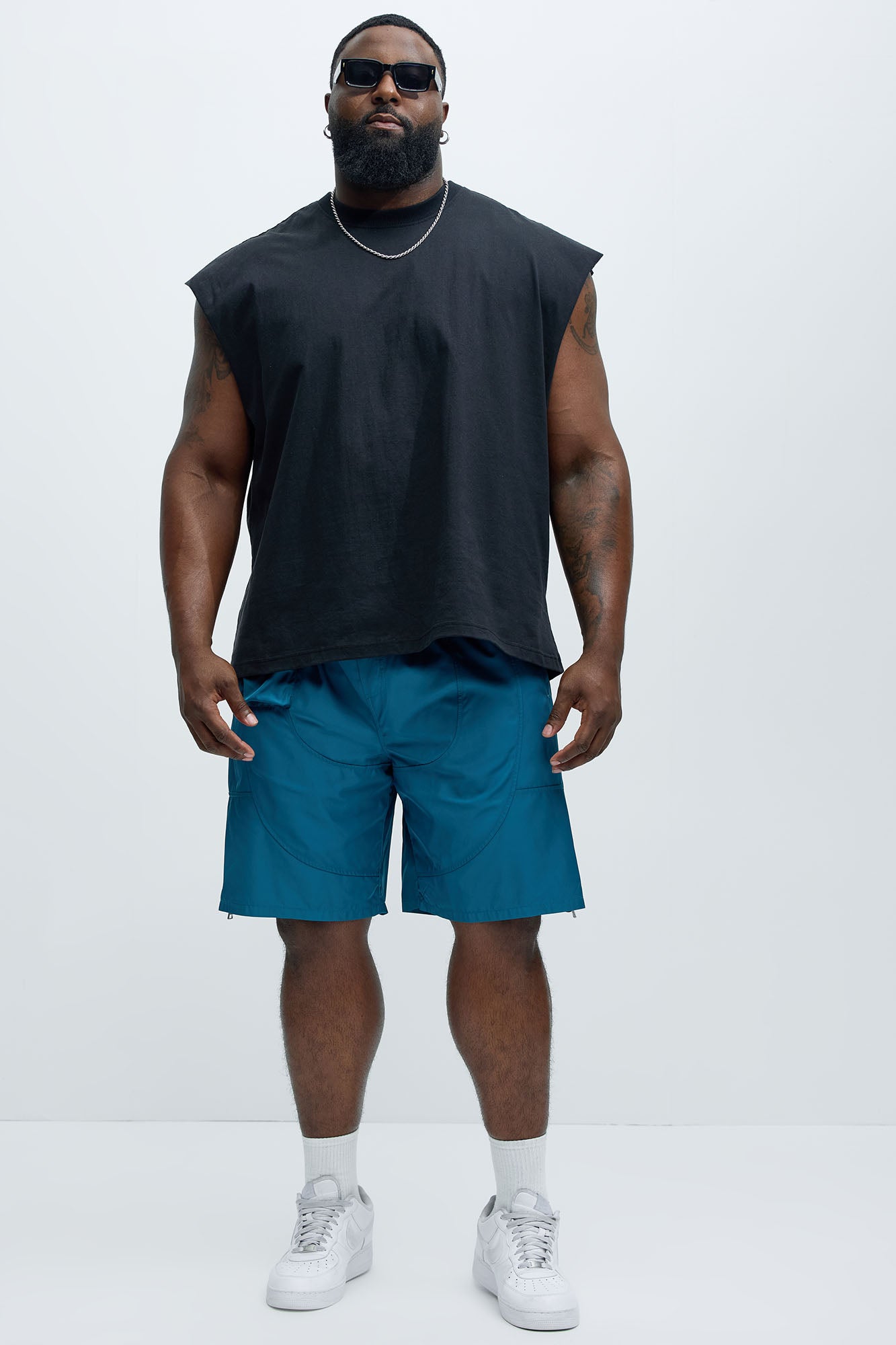 Zip Release Relaxed Tech Shorts - Turquoise - Image 7