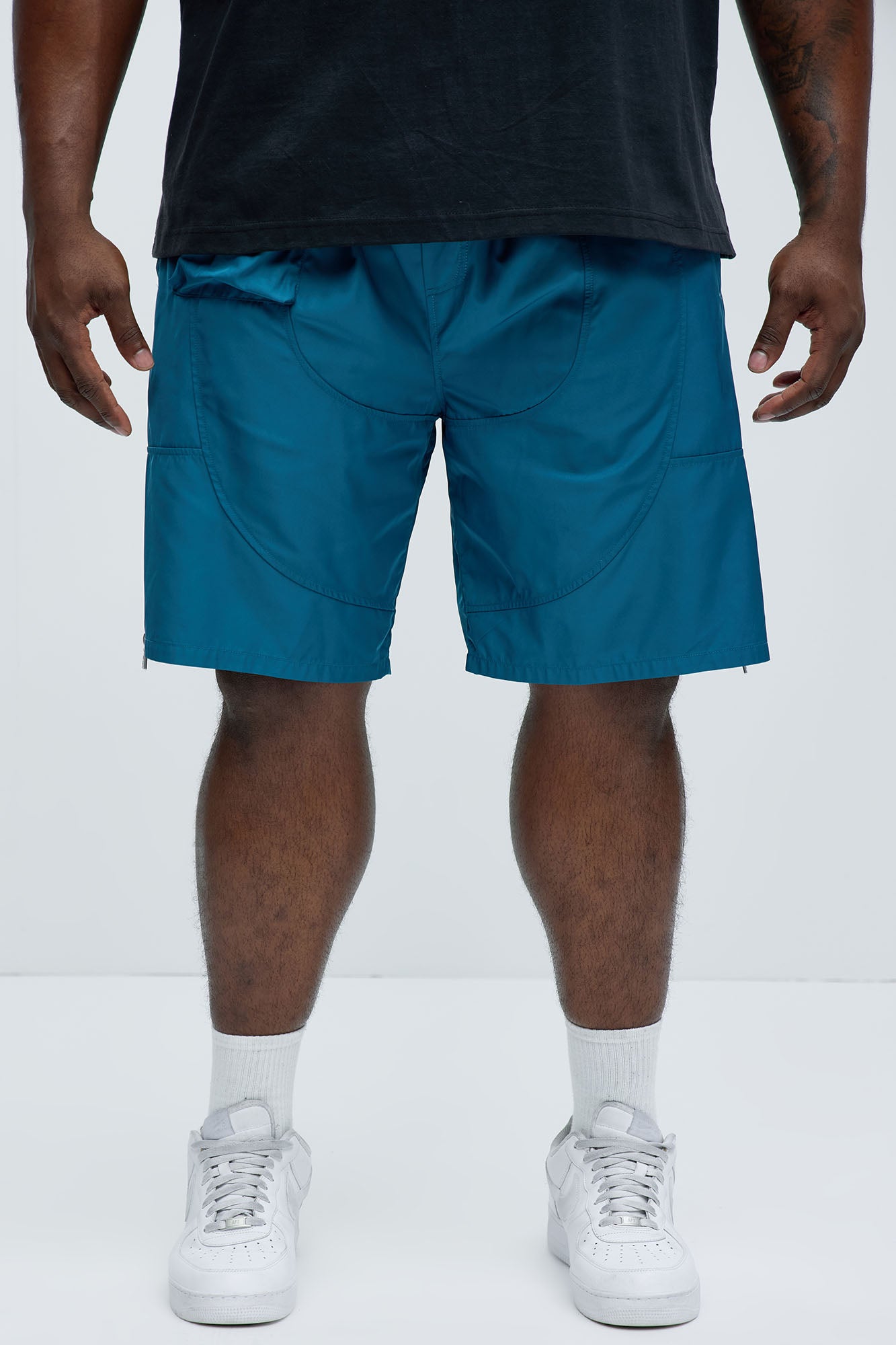 Zip Release Relaxed Tech Shorts - Turquoise - Image 6