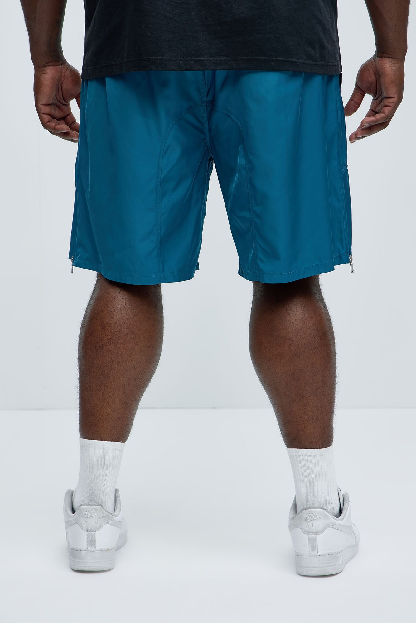 Zip Release Relaxed Tech Shorts - Turquoise - Image 10