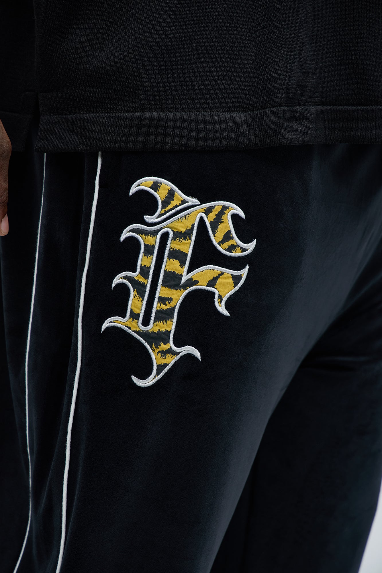 Finally Famous Straight Velour Pant - Black - Image 8