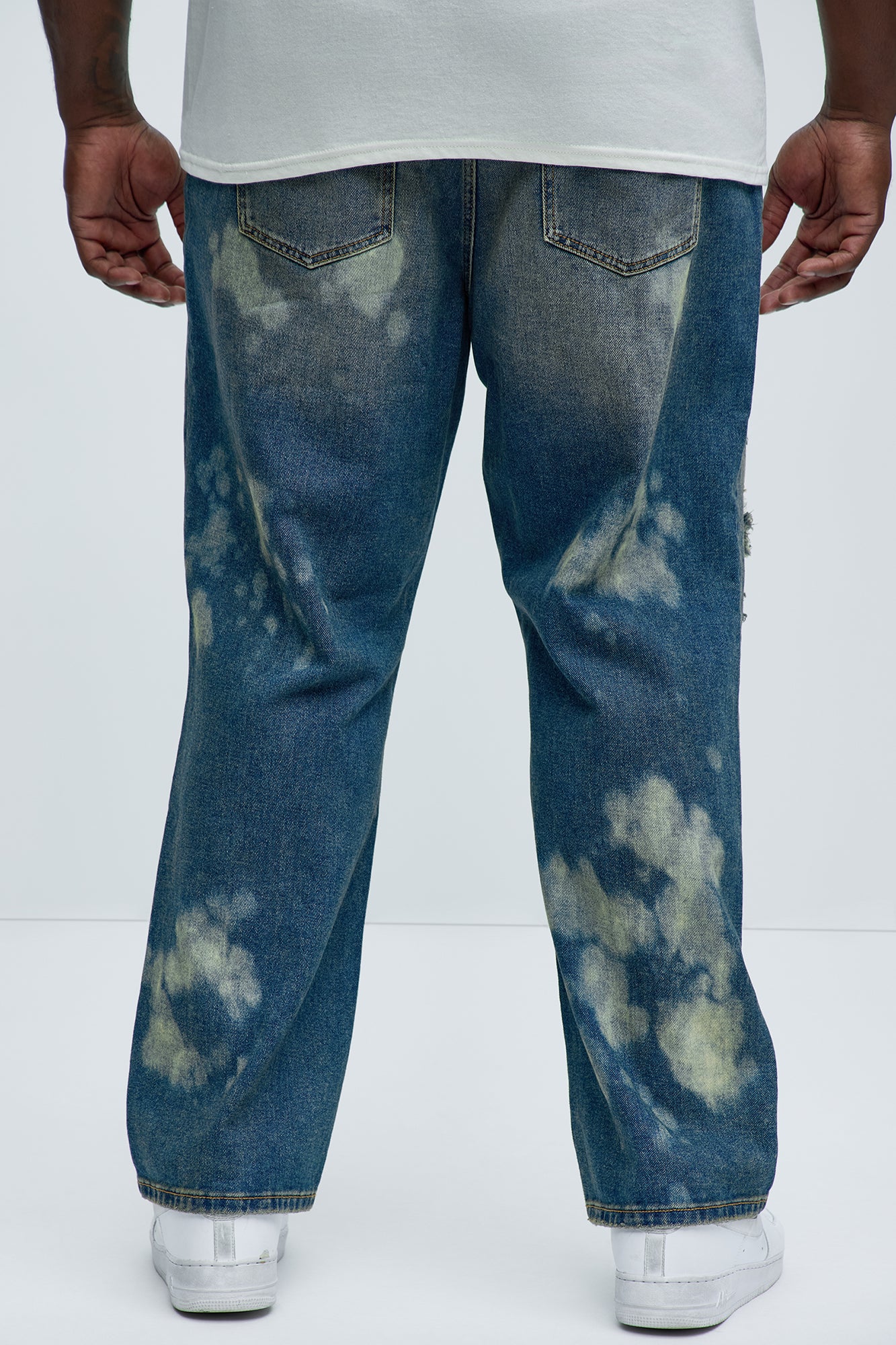 Go At It Straight Stained Jeans - Vintage Blue Wash - Image 9