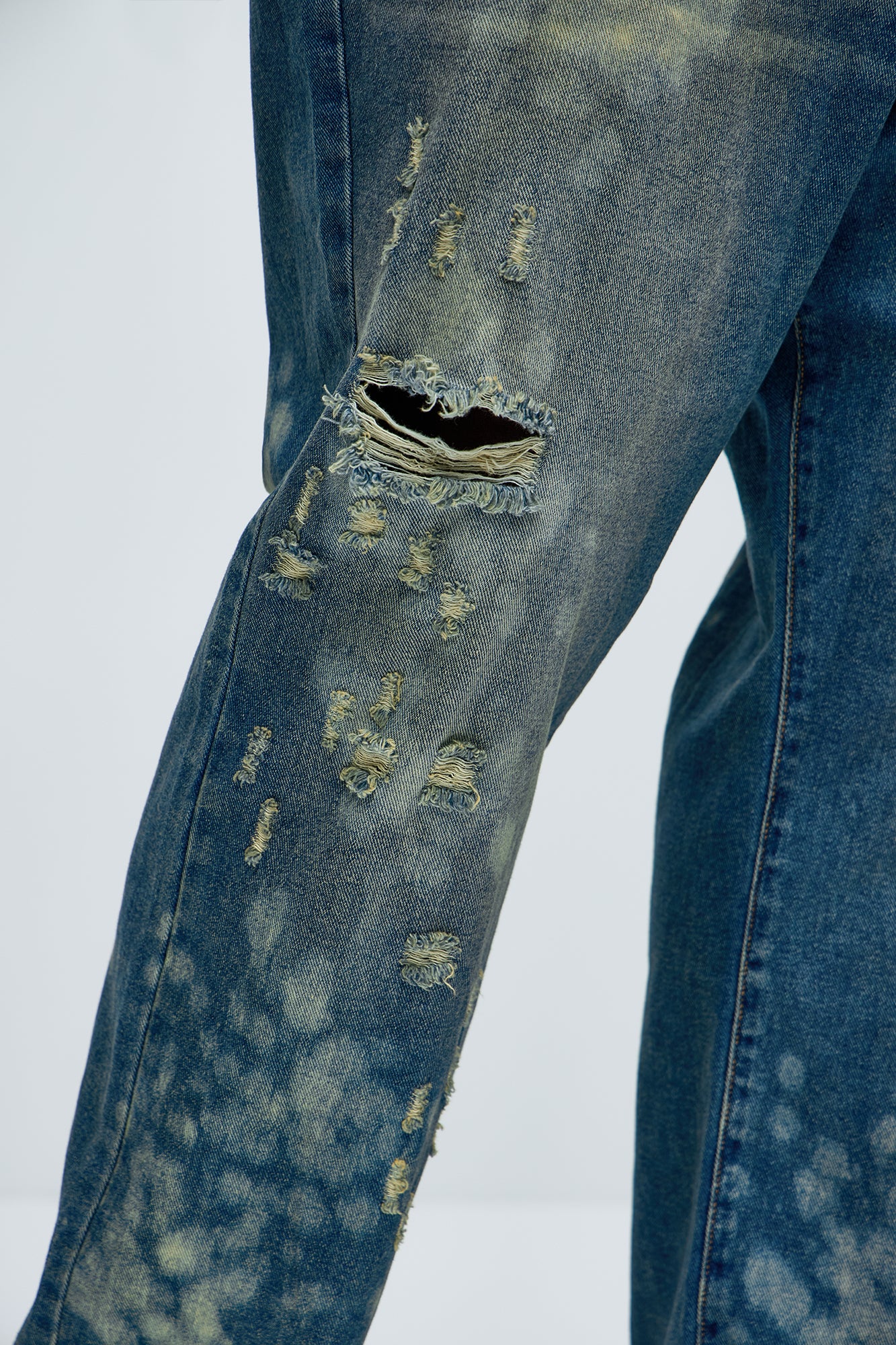 Go At It Straight Stained Jeans - Vintage Blue Wash - Image 8