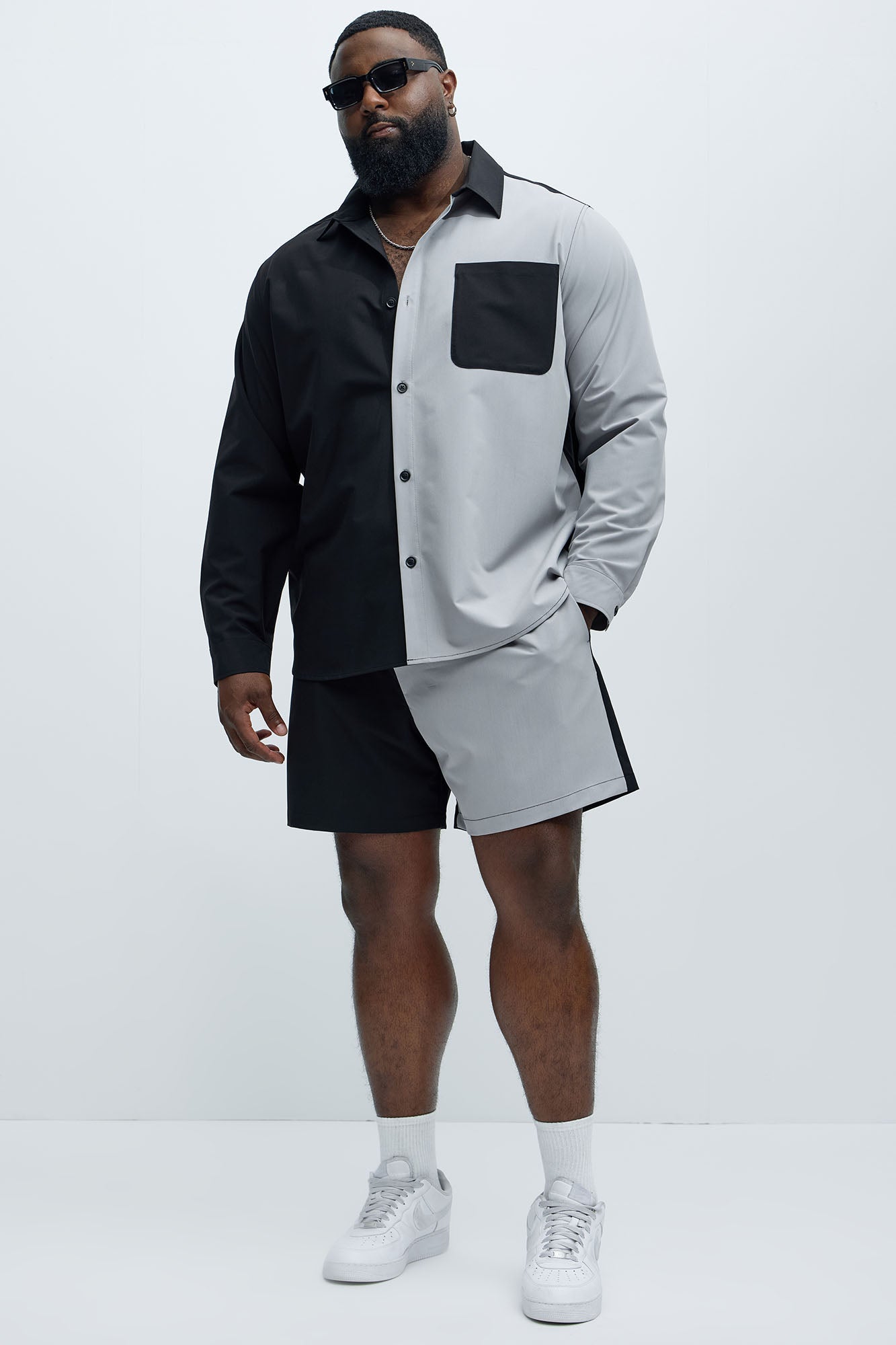 Colorblock Casual Short - Black/combo - Image 7
