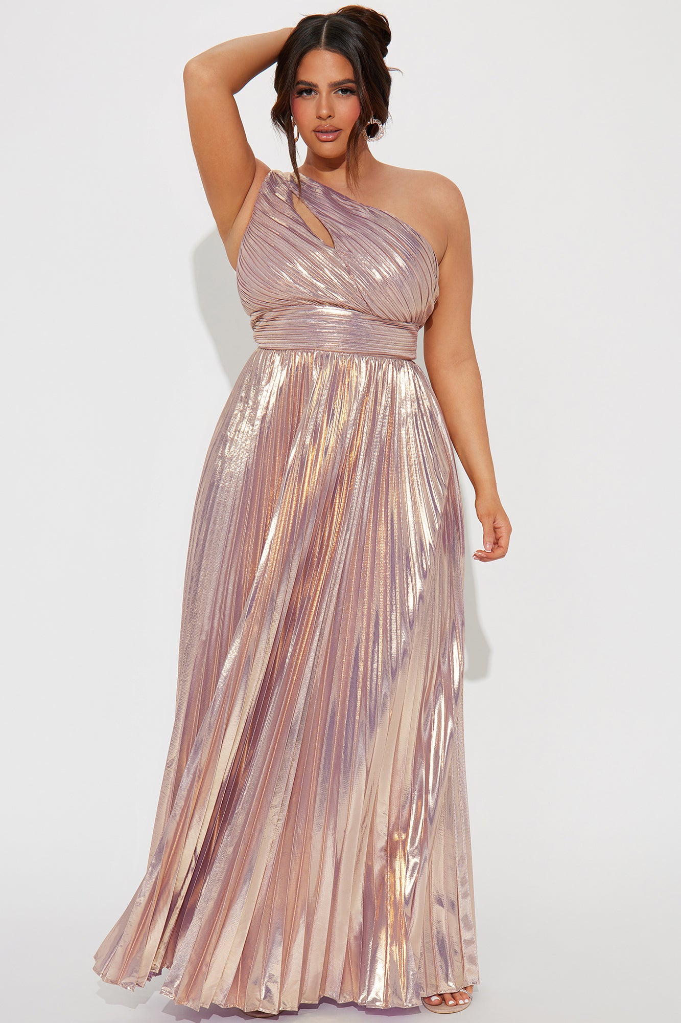 Serena Pleated Metallic Maxi Dress - Lavender - Image 4