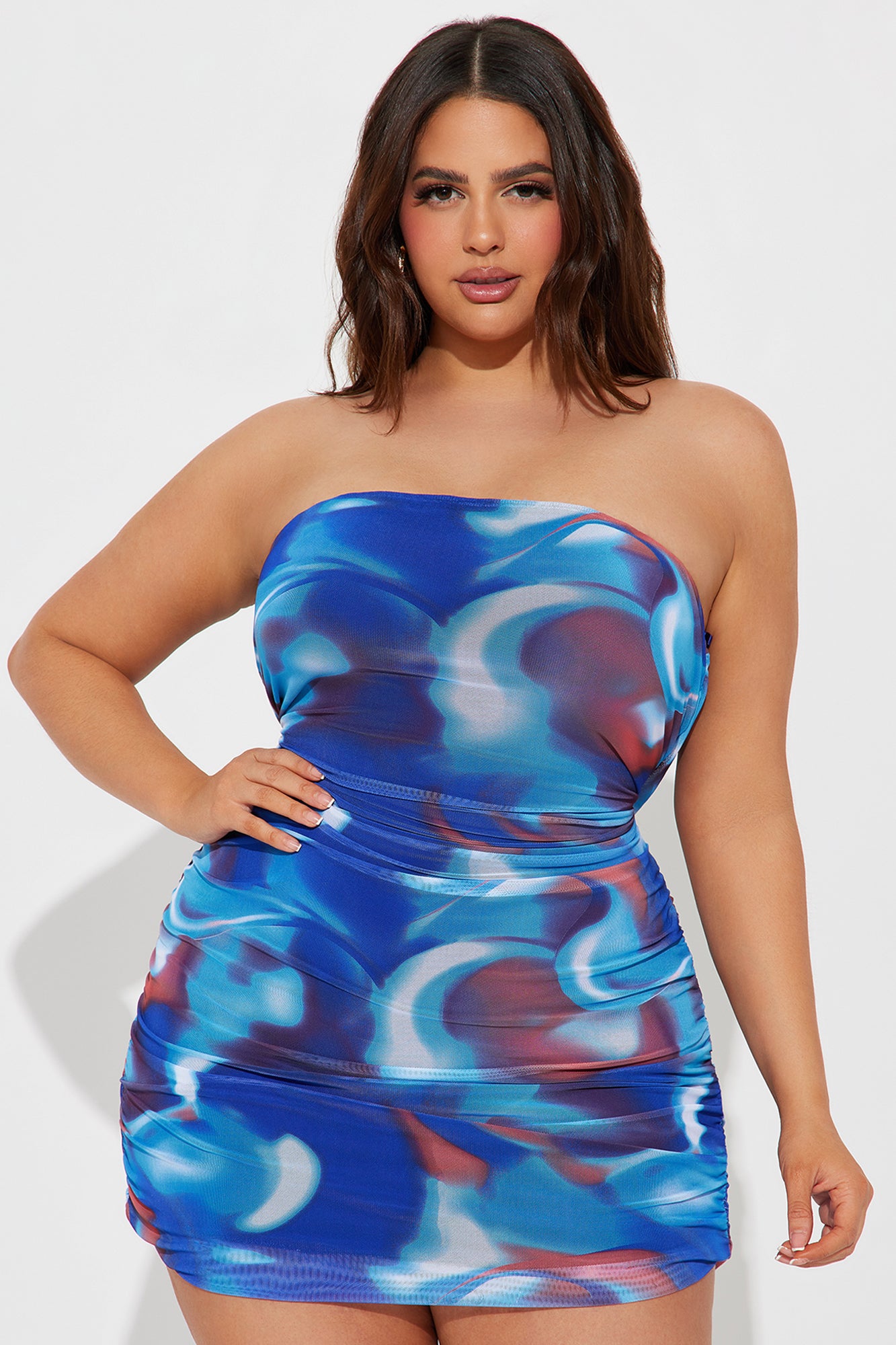Kacy Mesh Mini Dress - Blue/combo - Image 4