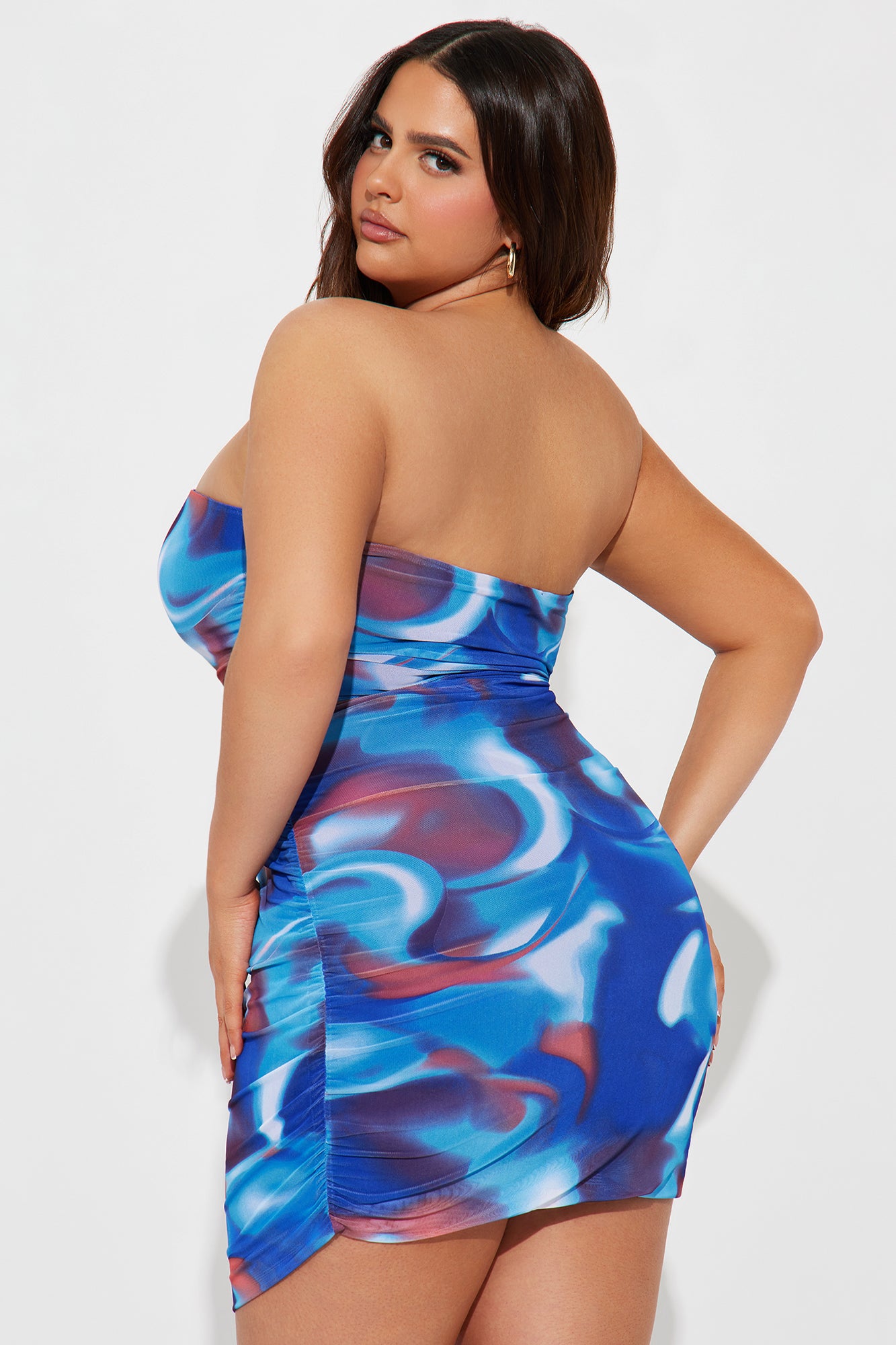 Kacy Mesh Mini Dress - Blue/combo - Image 6