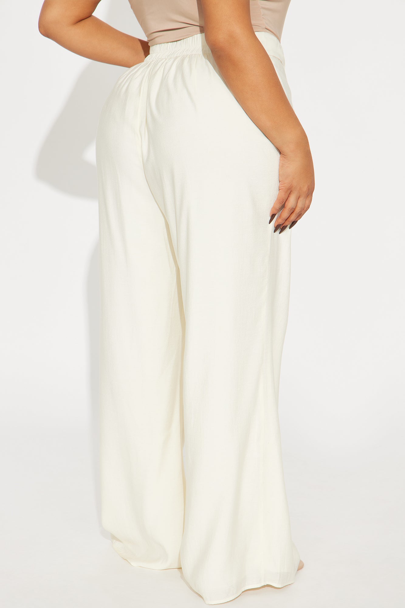 Chantel Tie Waist Pant - Cream - Image 6