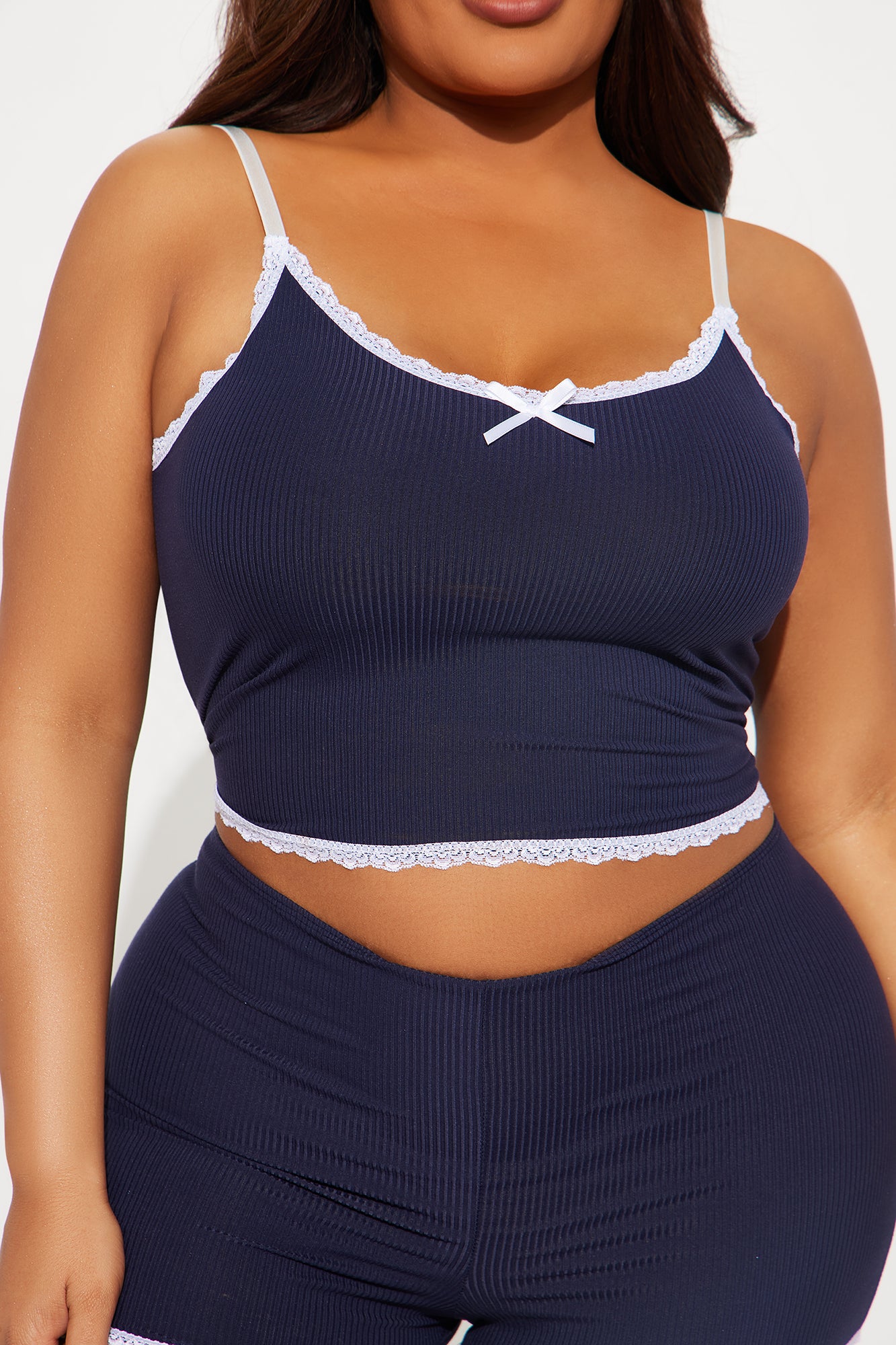 Daydreaming Ribbed PJ Short Set - Navy - Image 4
