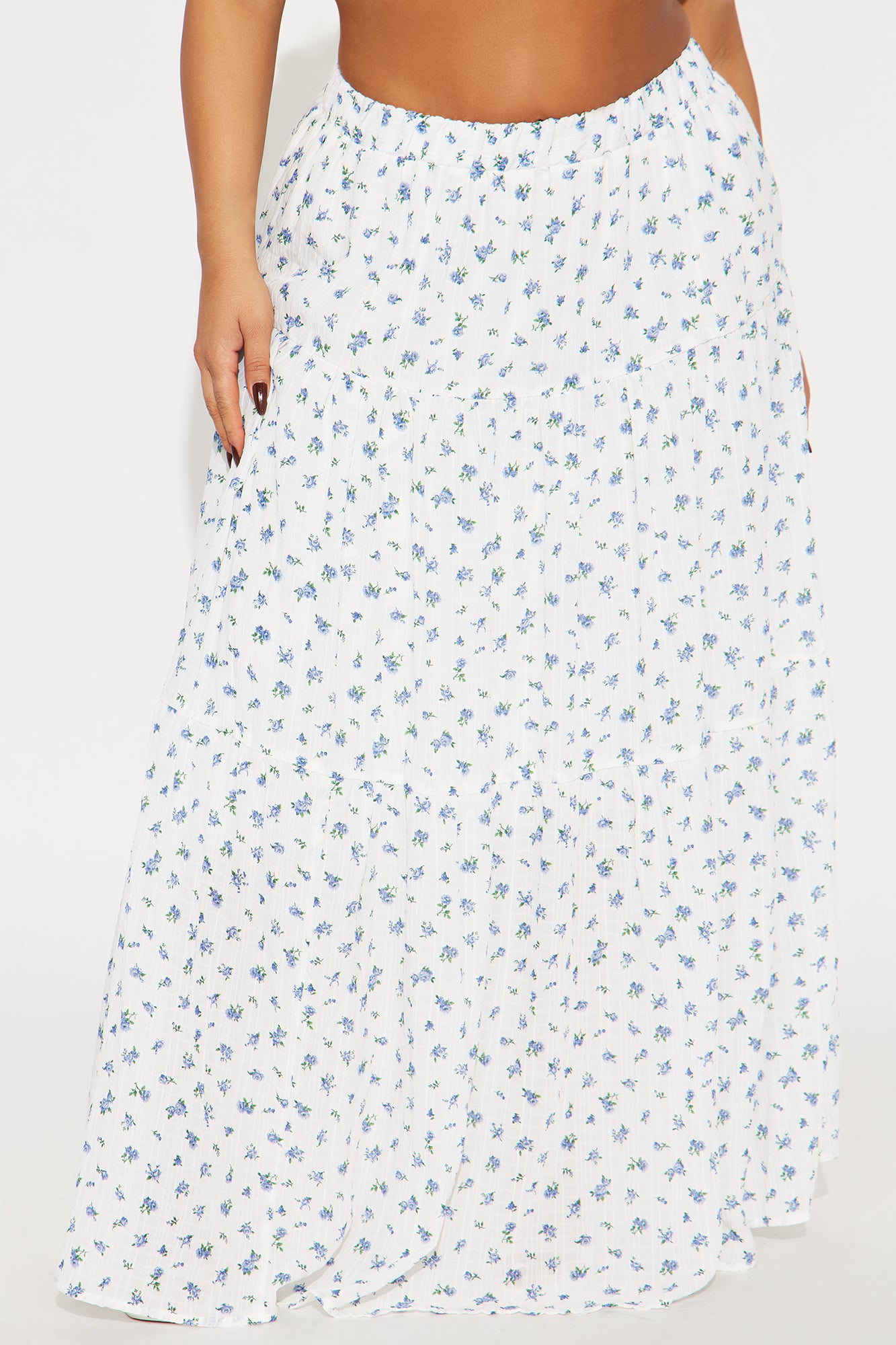 Malia Floral Tiered Maxi Skirt - Blue/combo - Image 5