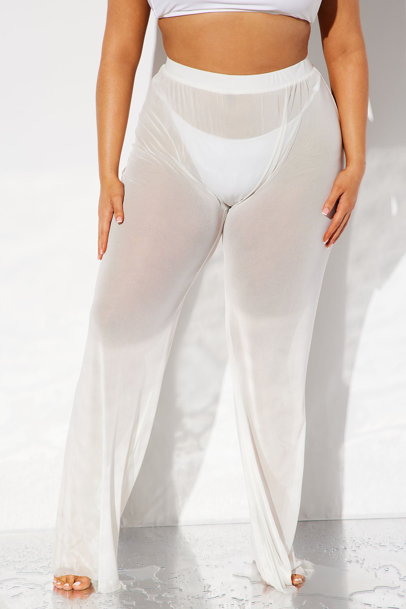 Maui Mesh Swim Cover Up Pant - White - Image 5