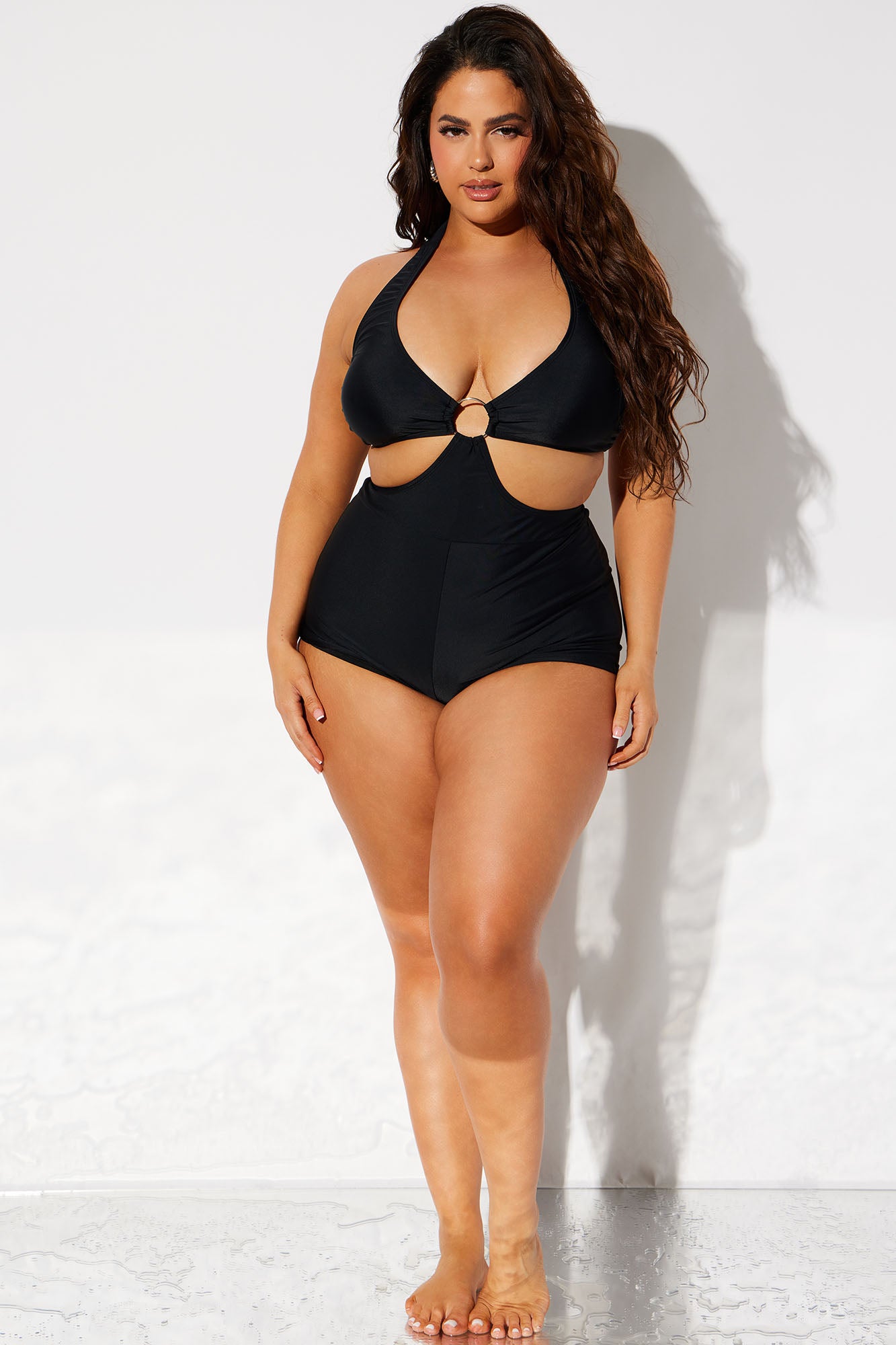Sophia Cut Out 1 Piece Swimsuit  - Black - Image 5